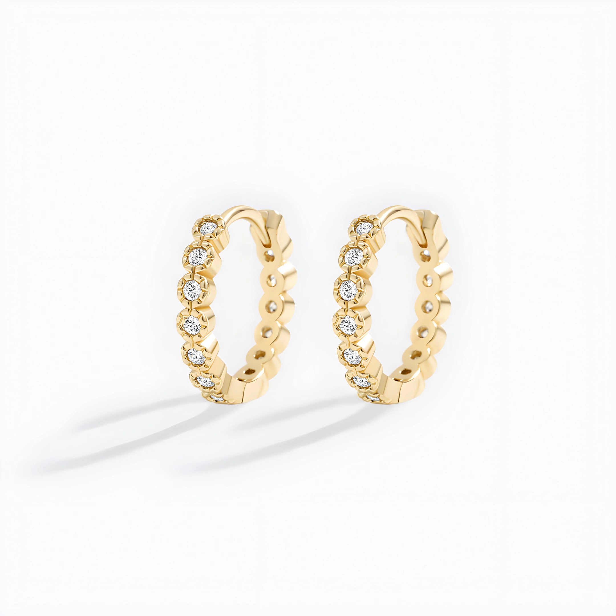 Mint & Lily Women's Shimmer Huggie Hoop Earrings