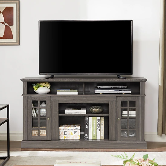 GBruno Glass Door 58" TV Stand Media Console