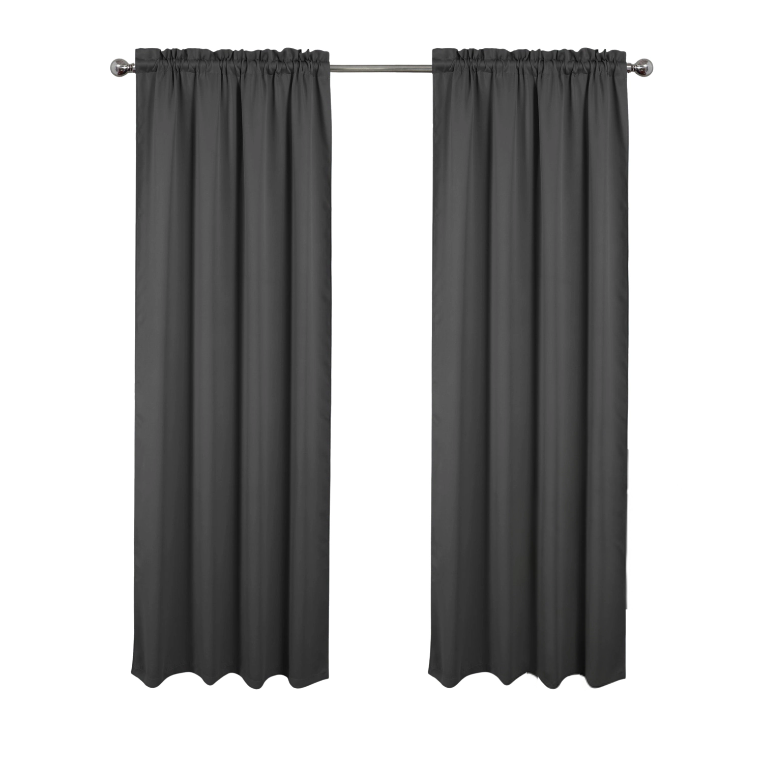 RT Designers Collection 100% Polyester Twilight Blackout Rod Pocket Curtain Panel 54" x 84" Charcoal