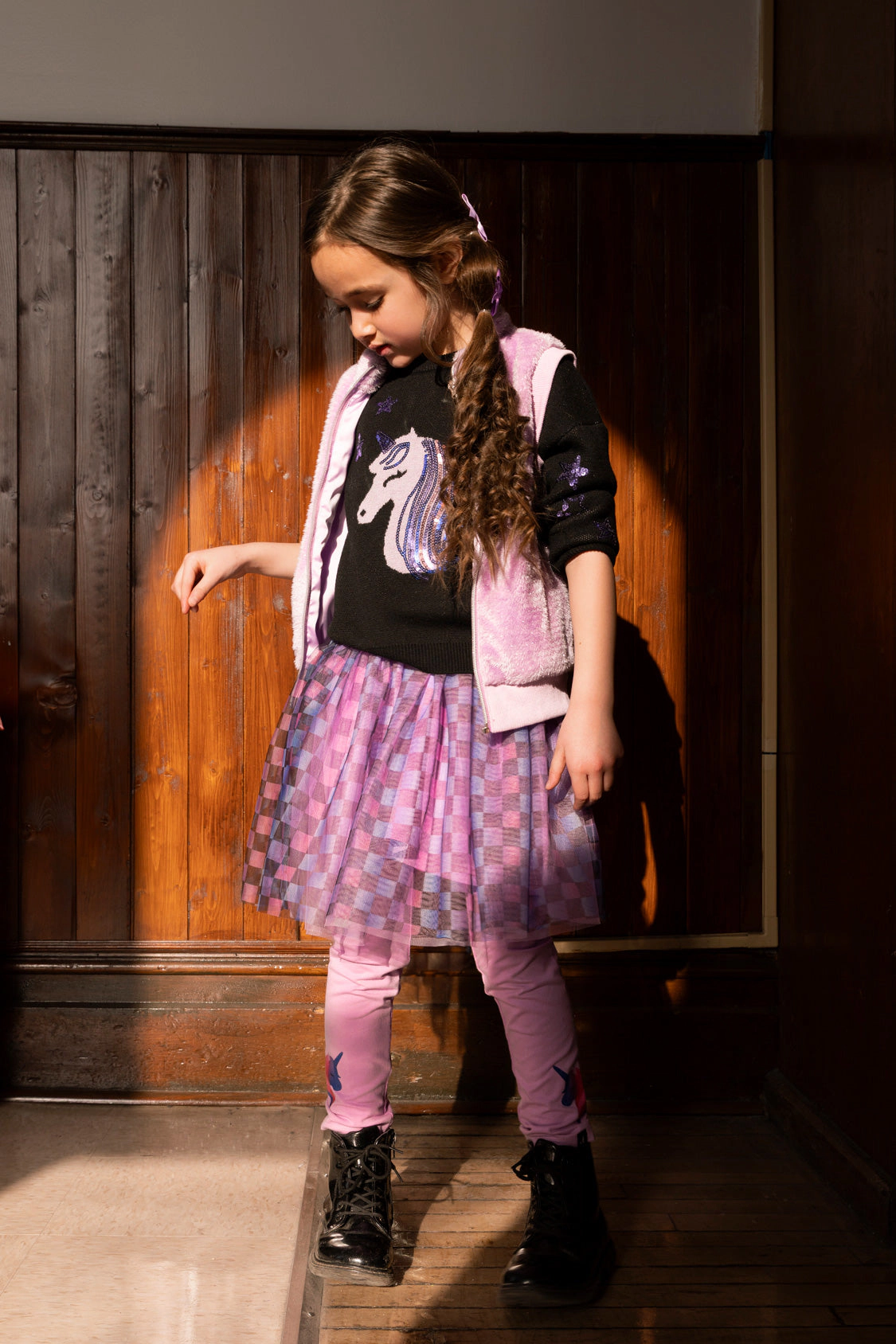 Deux par Girls Faux Fur Sleeveless Vest