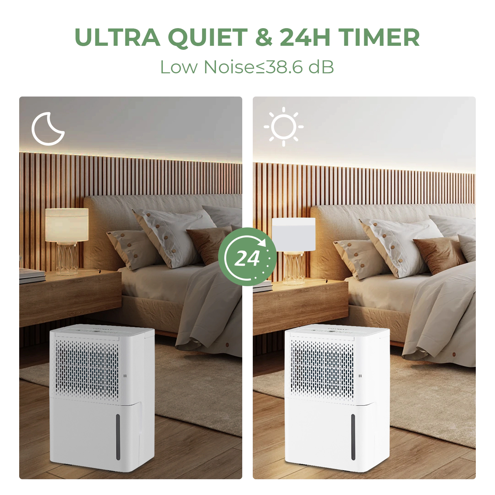 SlickBlue Home Dehumidifier with 32 Pint Capacity, Digital Display and Auto Defrost