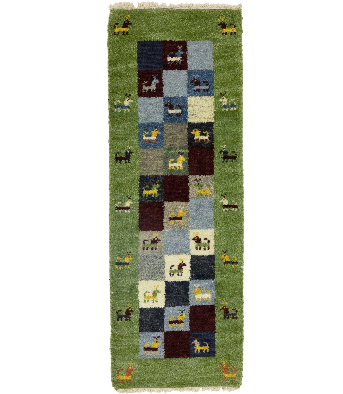 Magic Rugs Green Tribal 1'4X4 Indo-Gabbeh Oriental Rug