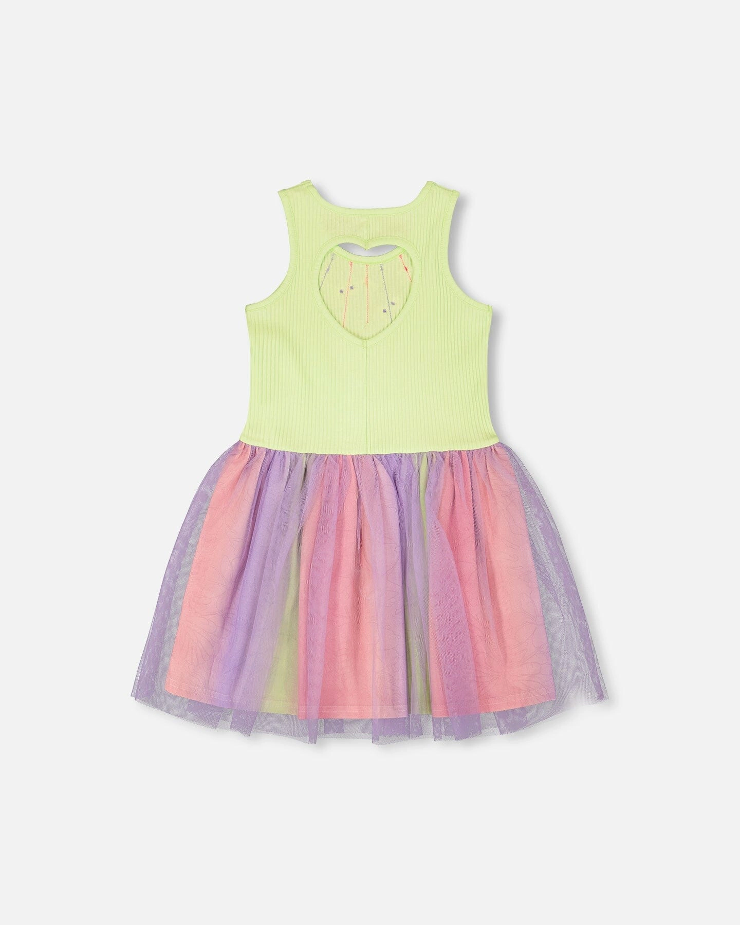 Deux par Girls Sleeveless Bi-Material Dress