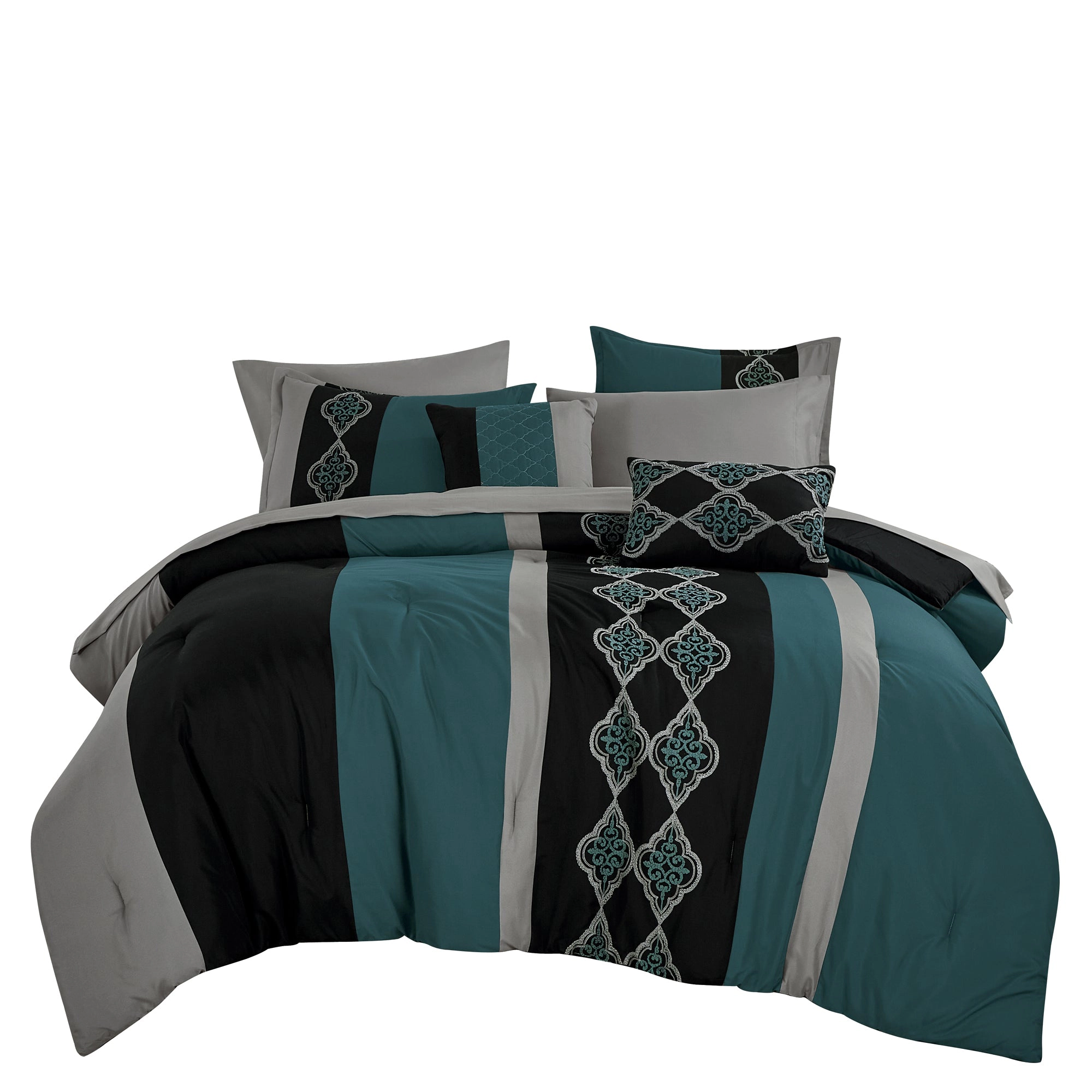 MarCielo 9 Pieces Luxurious Comforter Set,Soft Complete Set Includes Bed Sheet