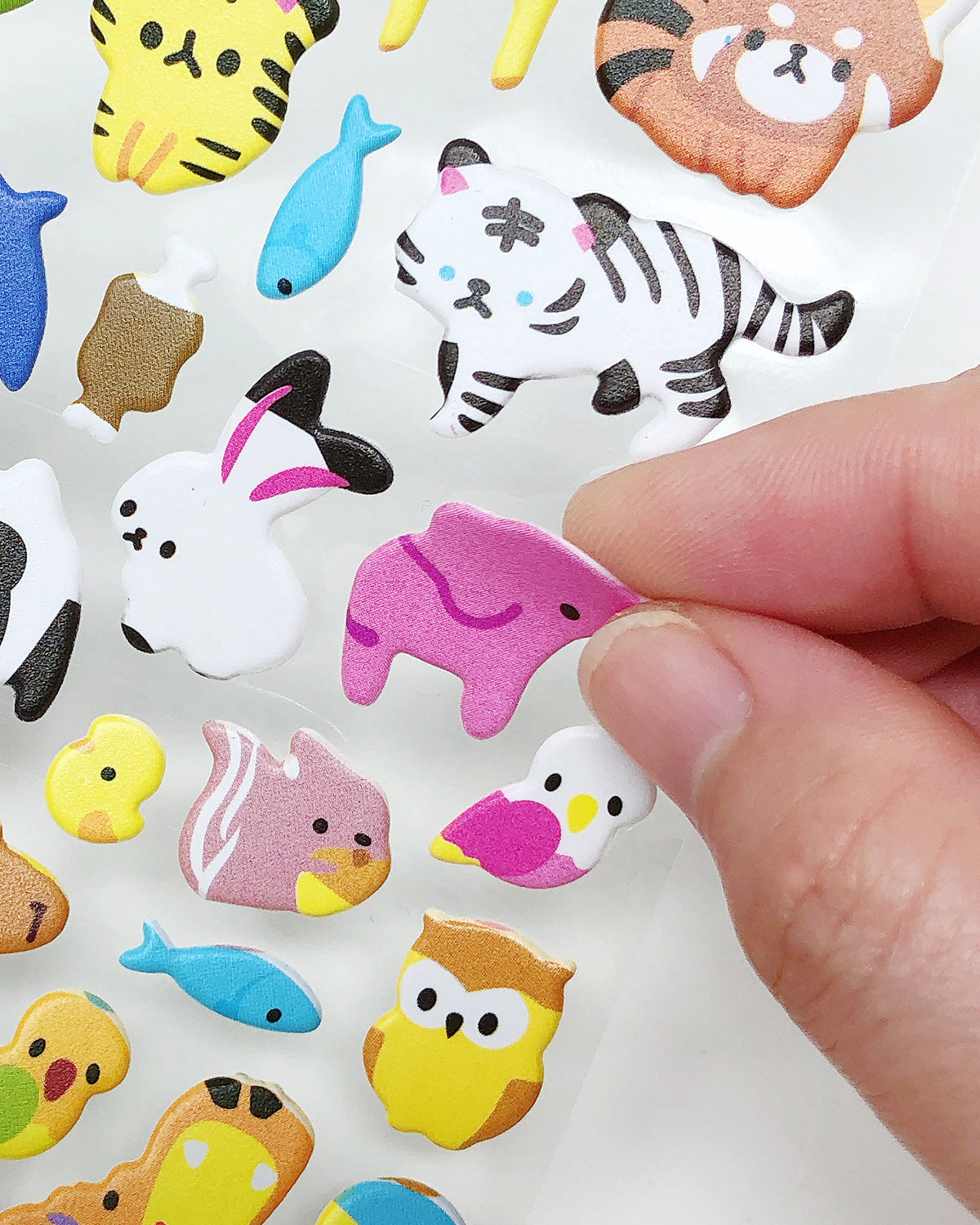 Wrapables 3D Puffy Stickers Bubble Stickers for Crafts & Scrapbooking, (10 Sheets) Dinosaurs Animals Hearts Food