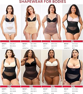 Nebility Womens Open Bust Tummy Control Shapewear Bodysuit