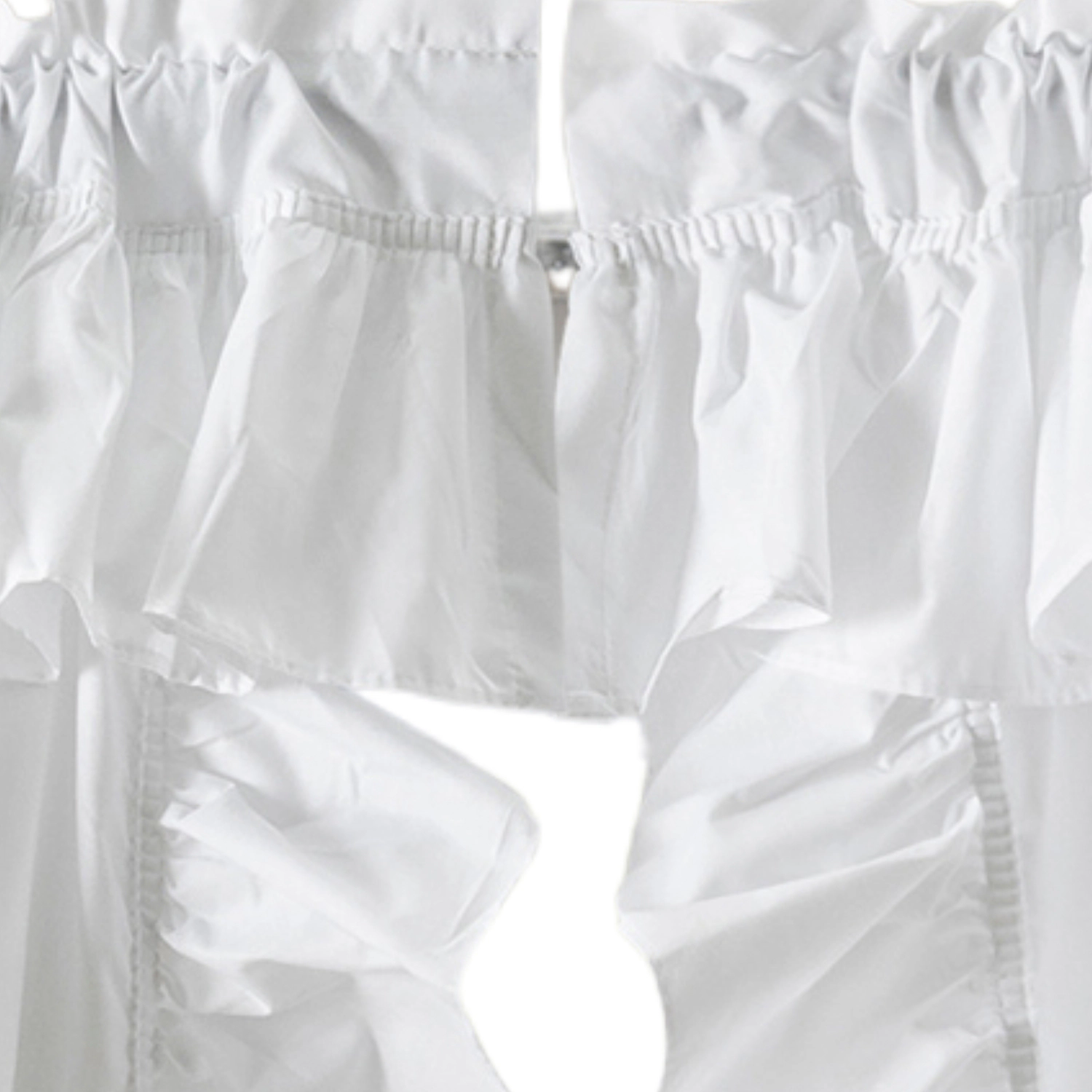 Ellis Curtain Classic Wide Solid Color Perma Press Ruffled Priscilla Curtain Panel With Ties 84" x 54" White