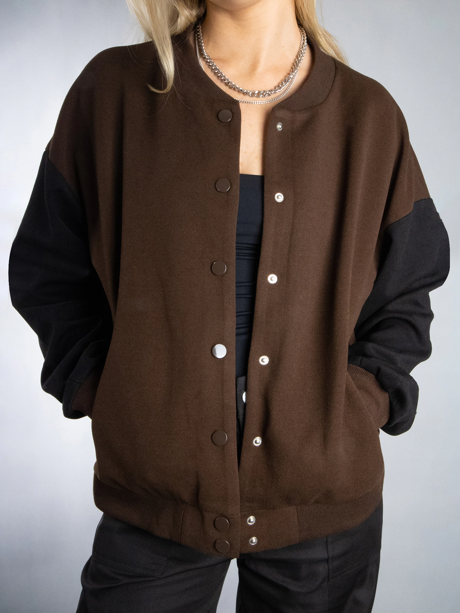 JESS By Meiko Classic Color Blocked Varsity Jacket