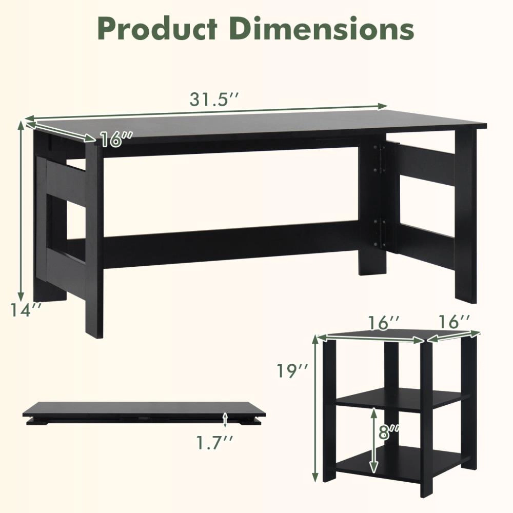 Hivvago Portable Low Floor Table With Foldable Legs For Living Room