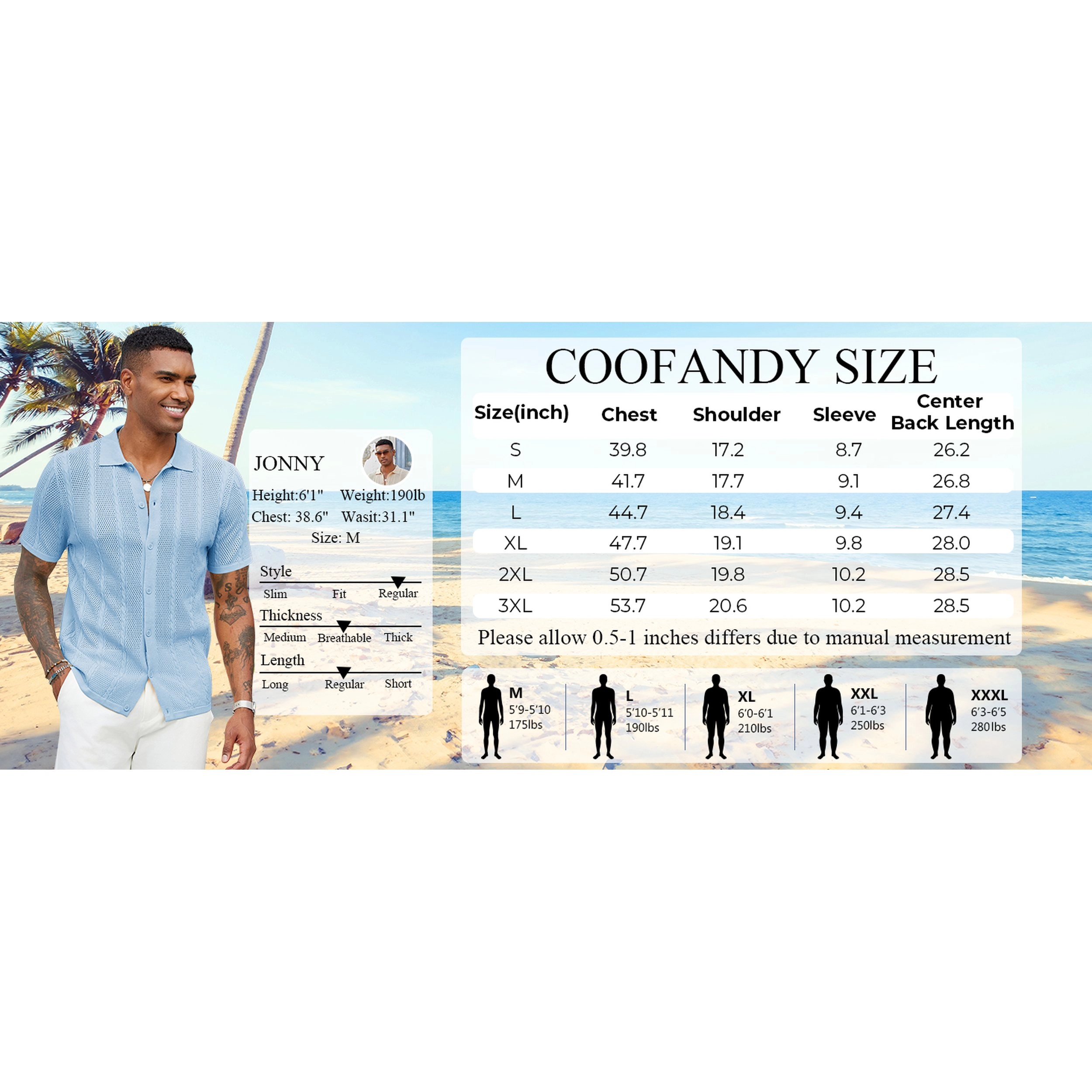 COOFANDY Men's Regular Fit Short Sleeve Knit Camp Shirt