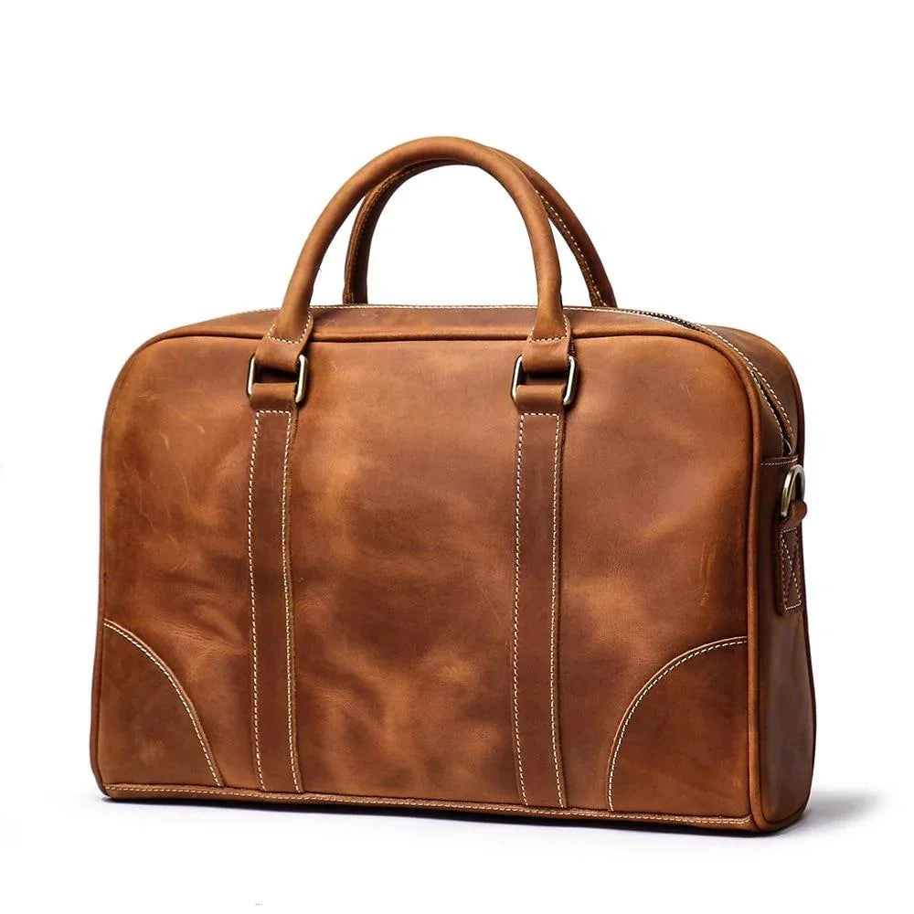 Steel Horse Leather Unisex The Bjorn Leather Laptop Bag | Vintage Leather Briefcase