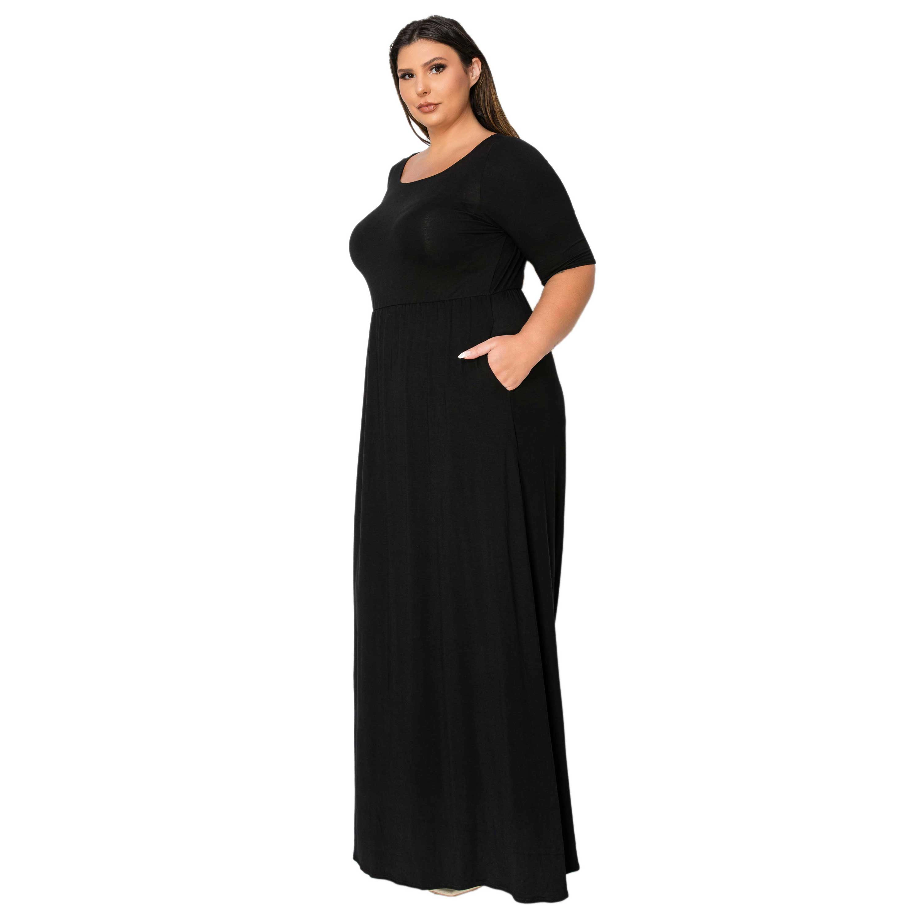 L I V D Women's Plus Eva Pocket Maxi Dress
