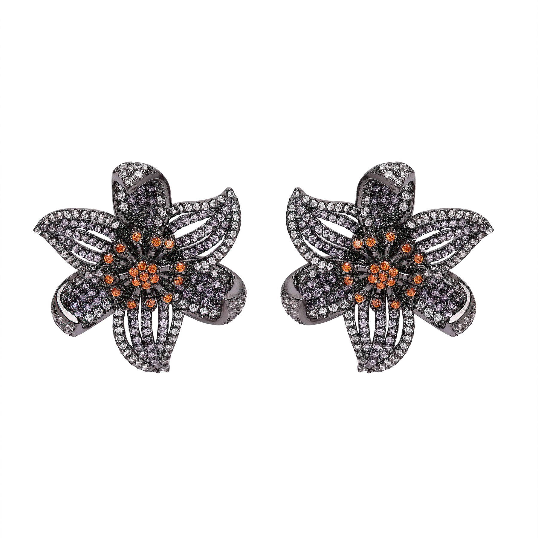 AGP PARIS Womens Diva Floral Stud Earrings