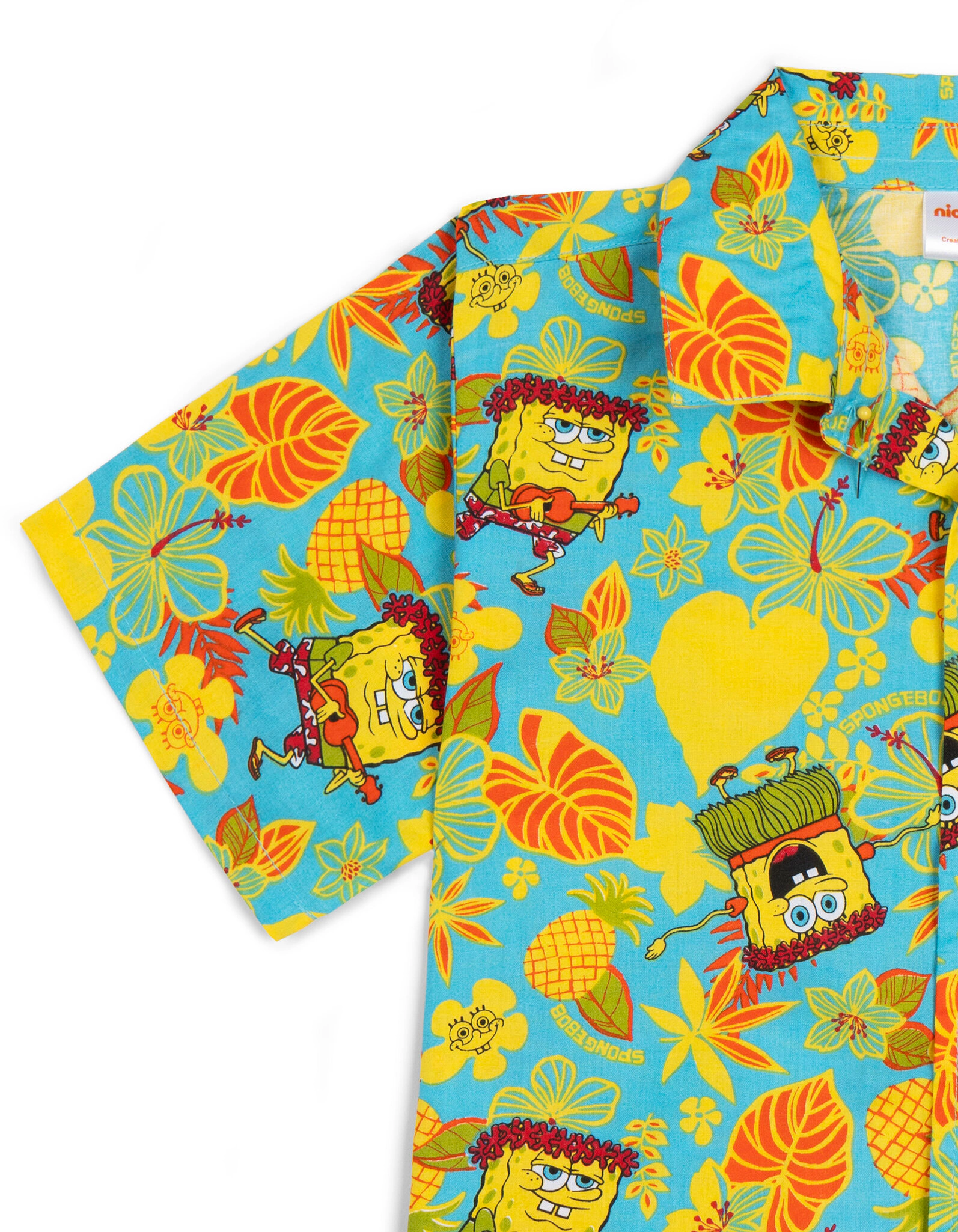 Nickelodeon SpongeBob SquarePants Boys' Hawaiian Button-Down Shirt