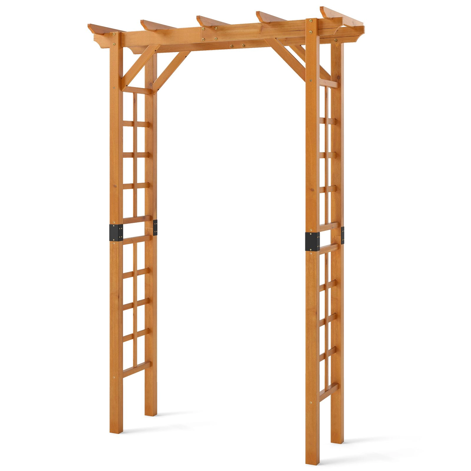 SlickBlue Wooden Garden Arbor Arch with Trellis for Outdoor Decor
