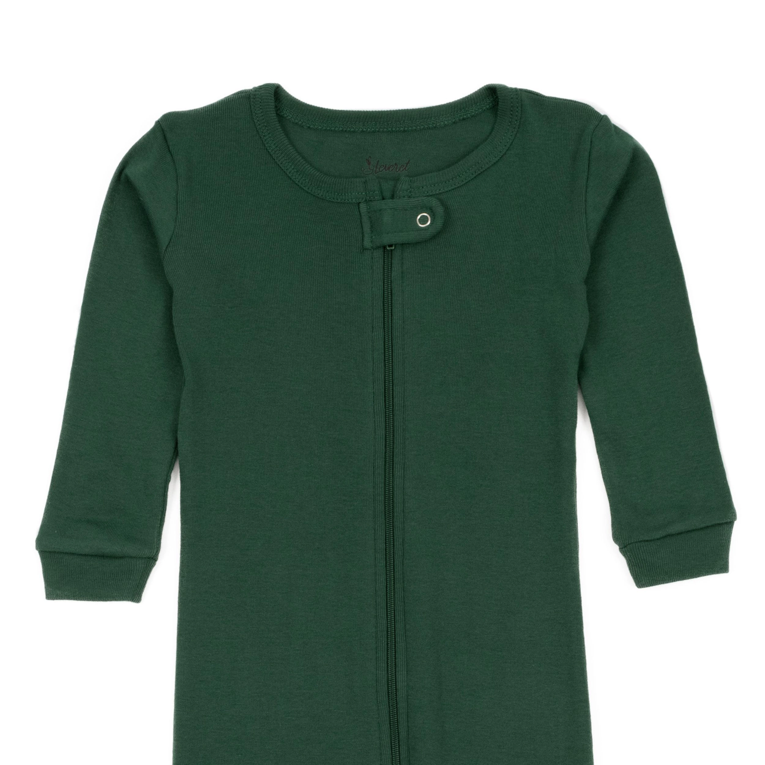 Leveret Baby Boho Solid Cotton Footed Pajamas
