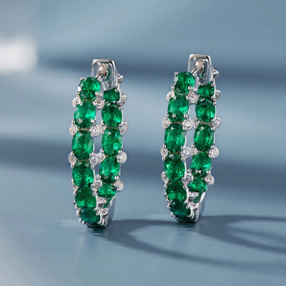 Bling Ova Cubic Zirconia Hoop Earrings for Women