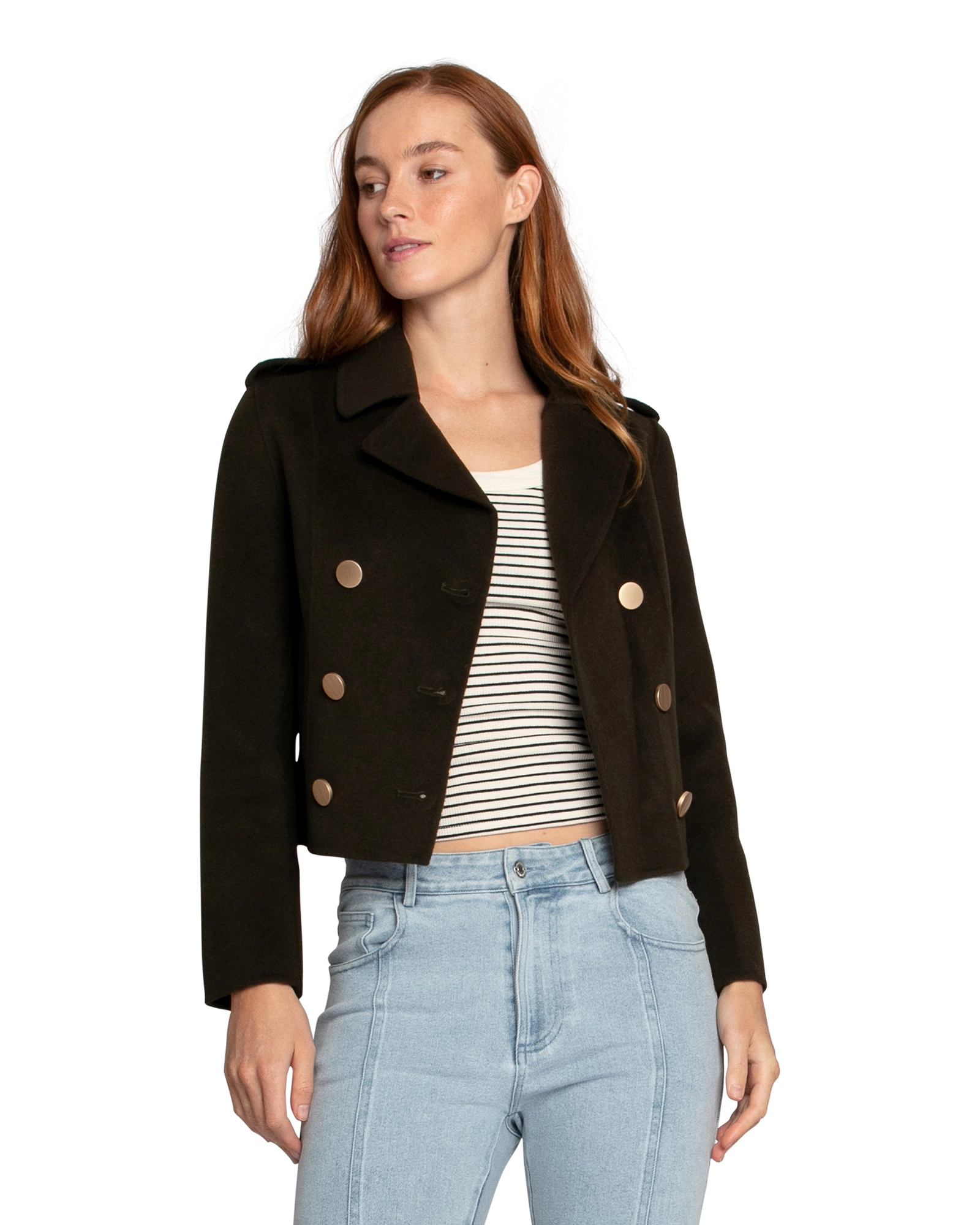 Belle & Bloom Womens Love Me Now Wool Blend Military Style Coat