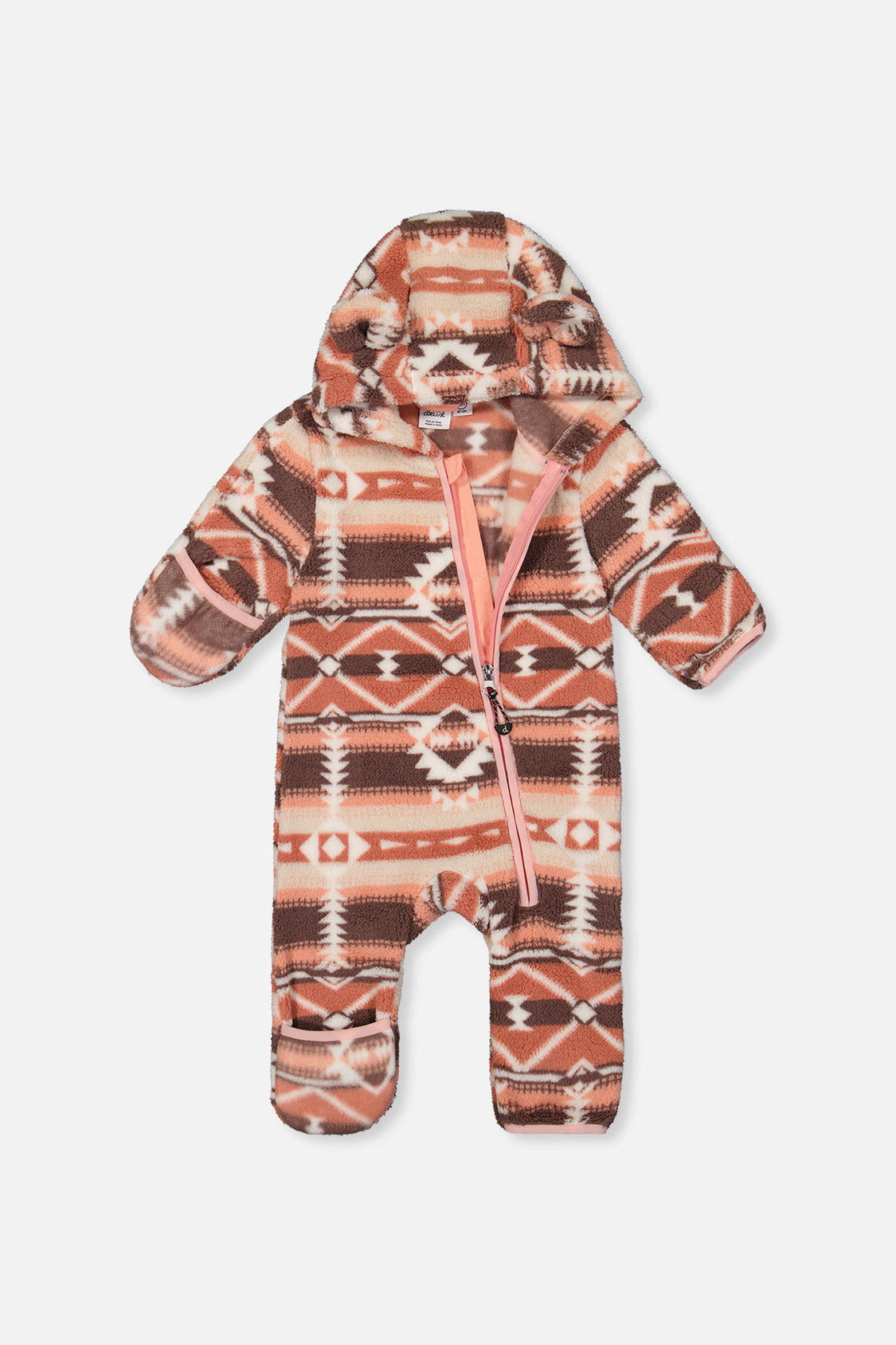 Deux par Girls Animal Ear Hooded Mid-Season Plush One-Piece Outerwear