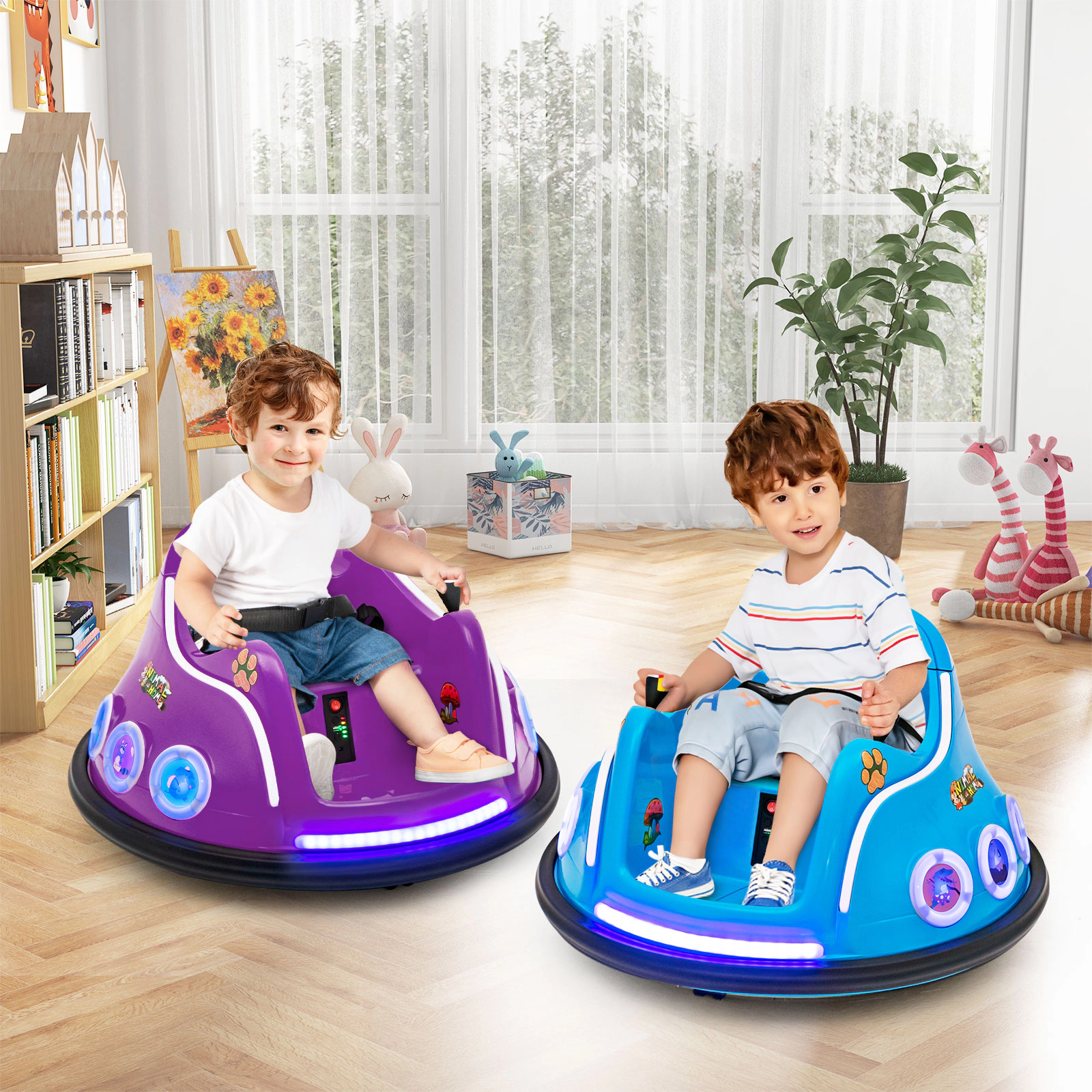 SUGIFT 12V Electric Ride On Car with Remote Control and Flashing LED Lights 66-lb Capacity Ages 37-96 Months Purple