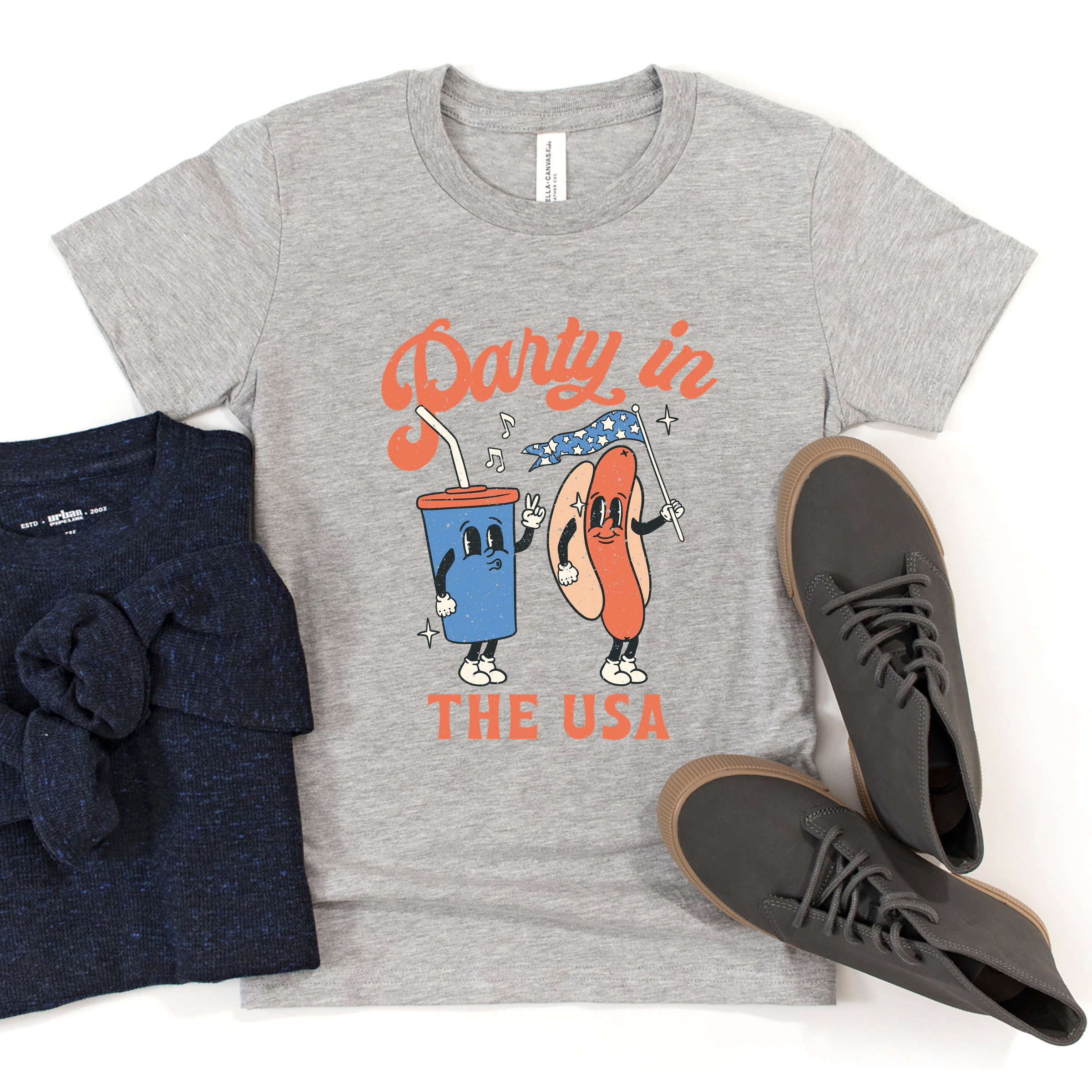 The Juniper Shop - Party USA Hot Dog Youth Short Sleeve Graphic T-Shirt