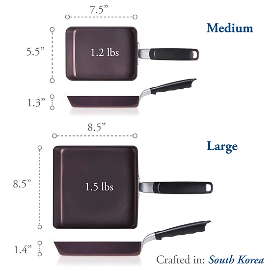 TECHEF - Tamagoyaki Japanese Omelette Pan/Egg Pan - Medium/Purple