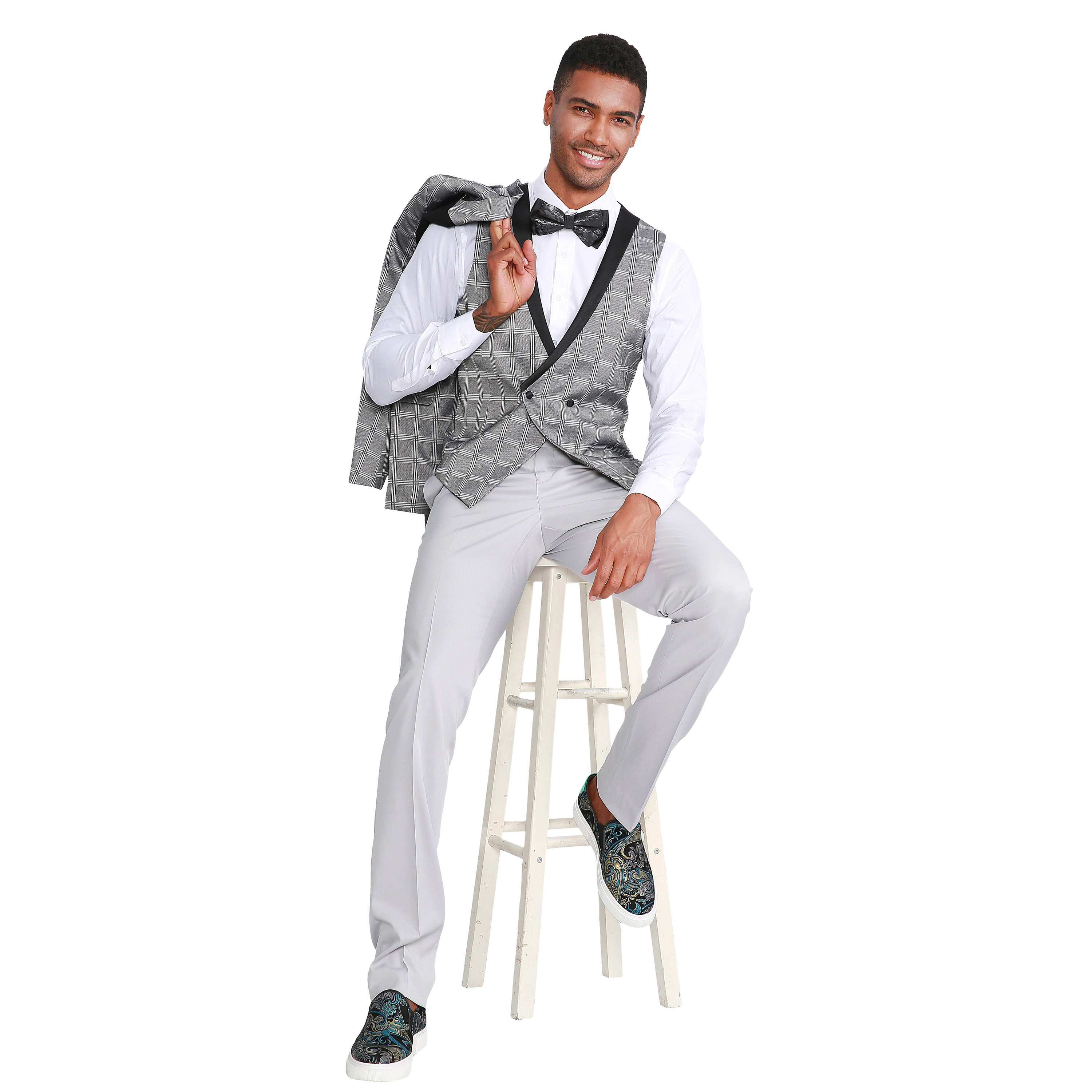 Tazzio Mens Skinny Fit 3pc. Fashion Tuxedo Set