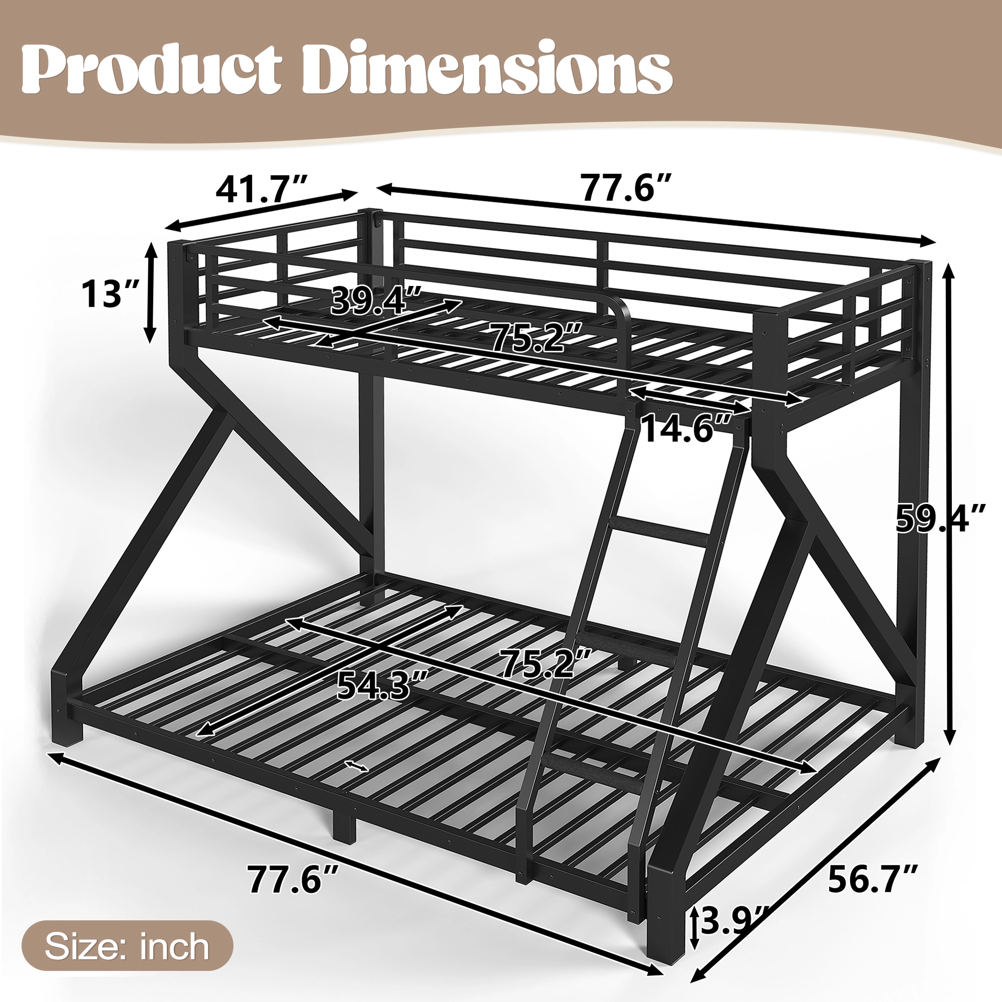 GOODSILO Metal Queen Bed Frame