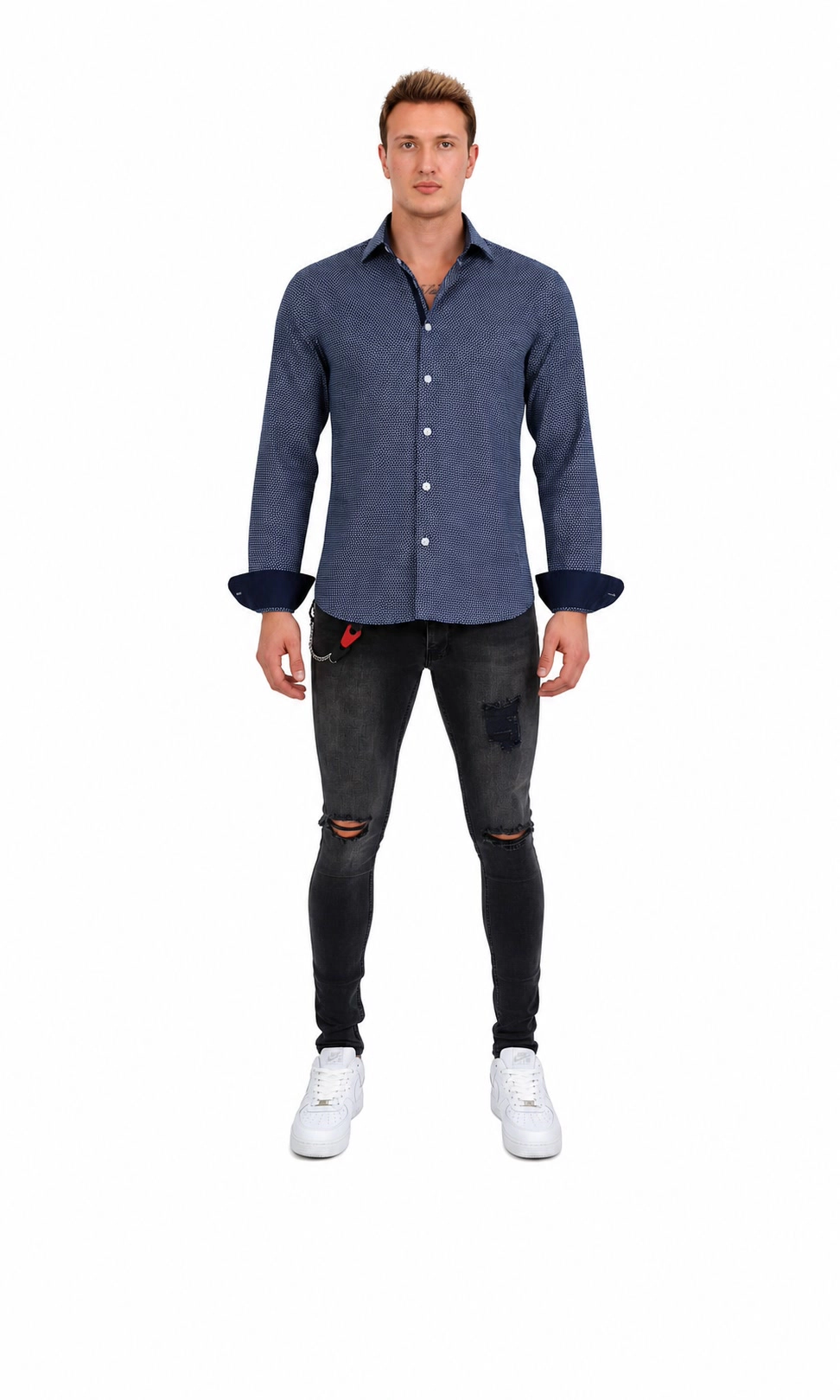 Elie Balleh Slim Fit Mens Honeycomb Shirt