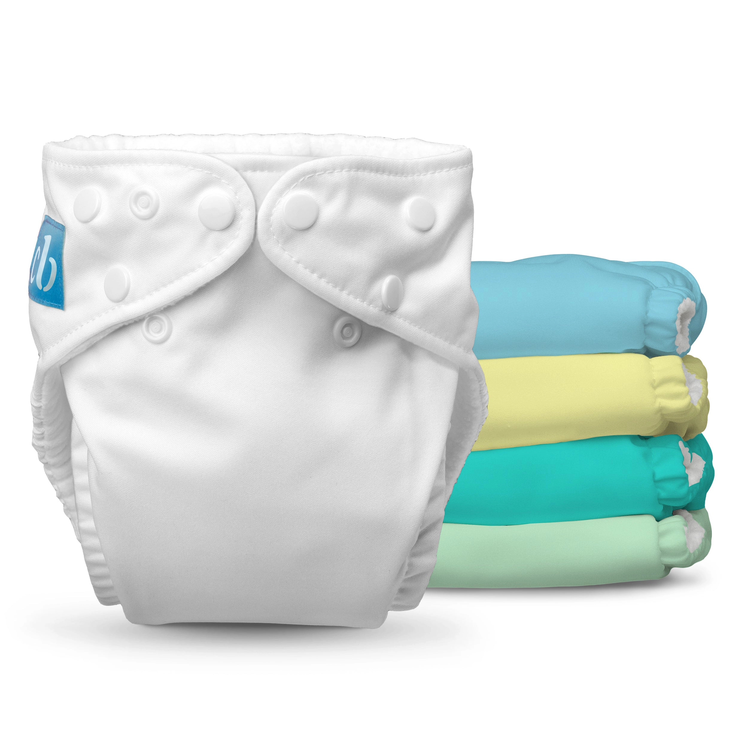 Charlie Banana One-Size Reusable Cloth Diapers with Fleece Lining - Pack of 5, Pastel