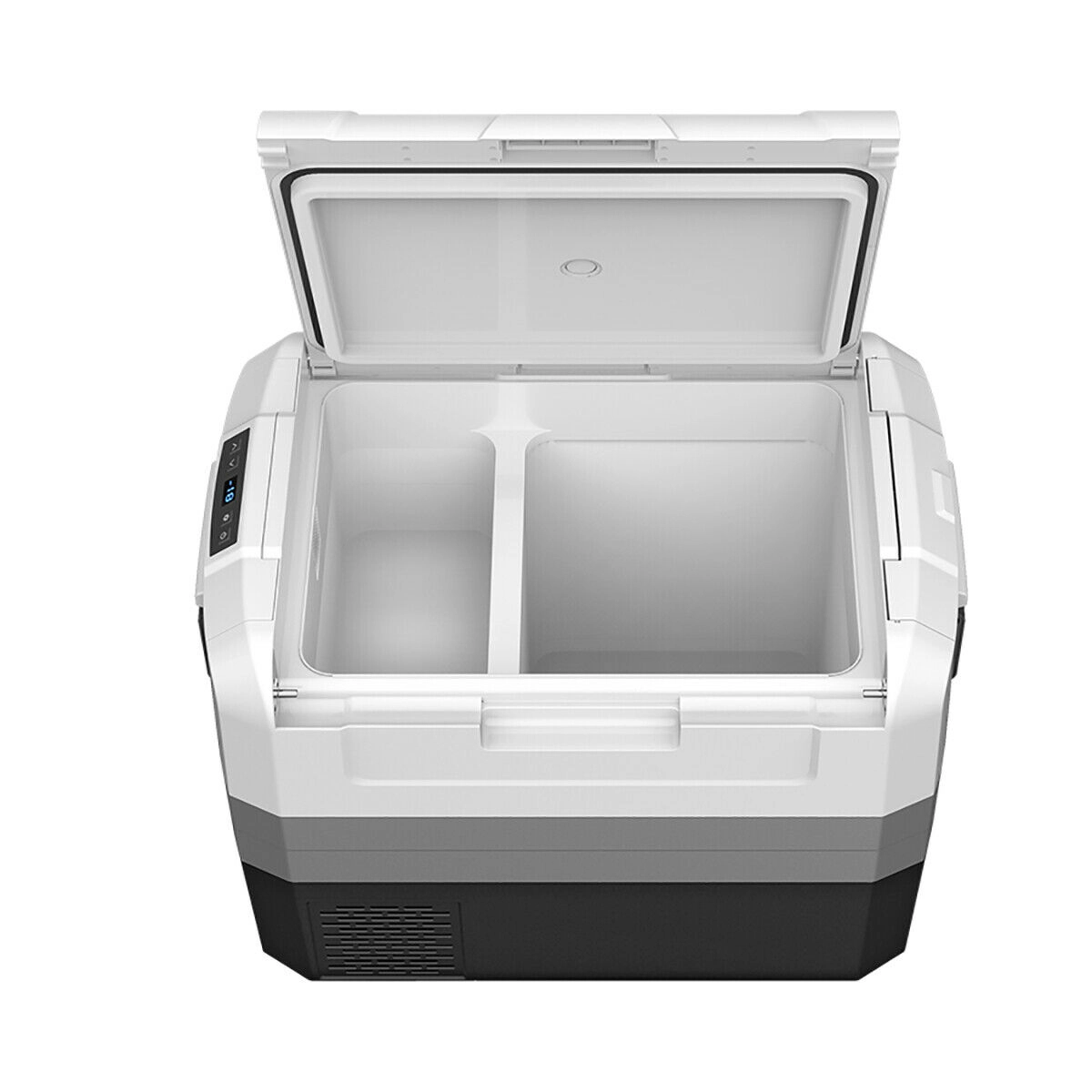 SUGIFT 58-Quart White Portable Electric Car Cooler with LED Light and Two-Way Door 26.5-in W 18-in D 21.5-in H