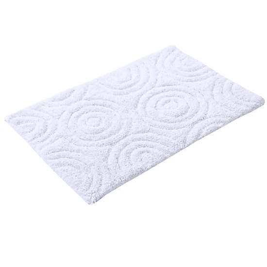 Knightsbridge Beautiful Circle Design Premium Quality Year Round Cotton With Non Skid Back Bath Rug