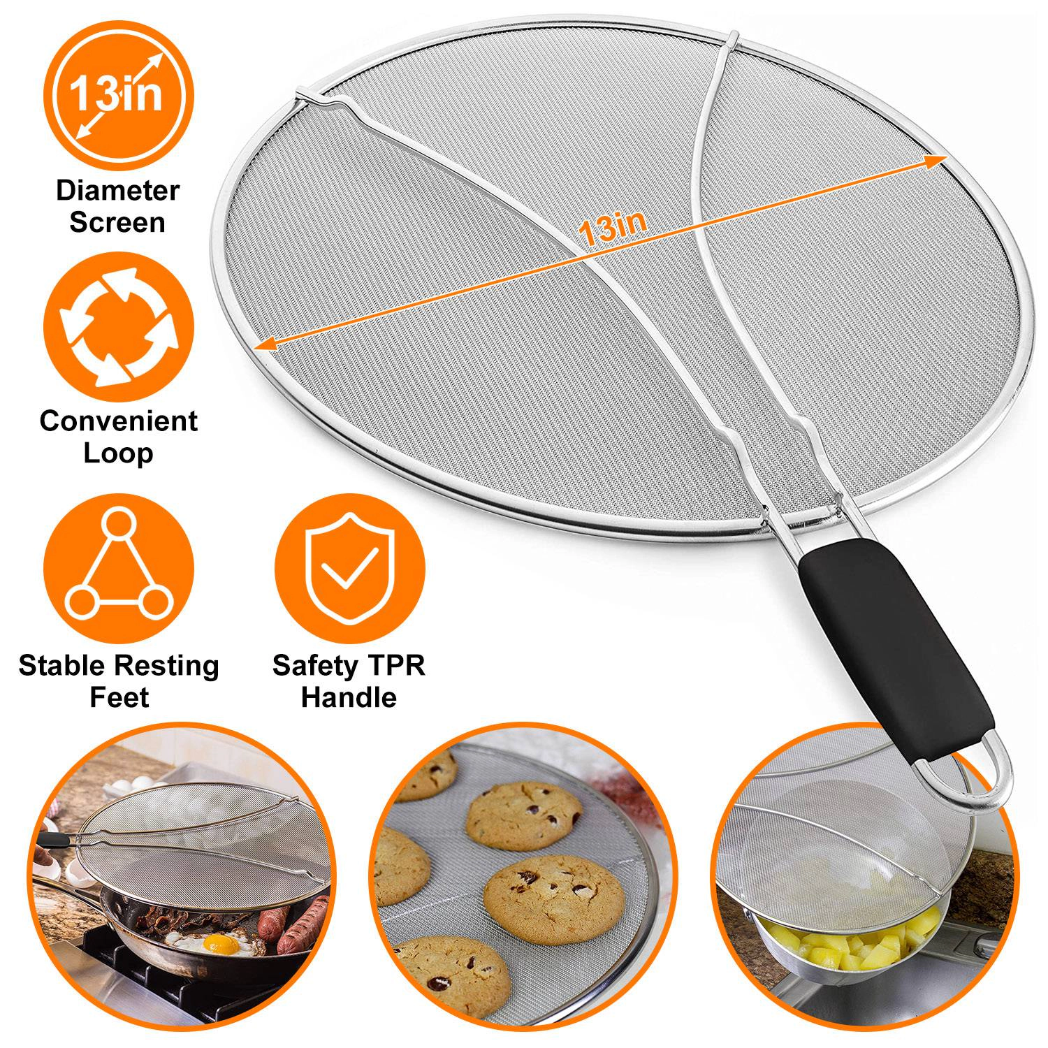 GBruno Stainless Steel 13-Inch Grease Splatter Screen