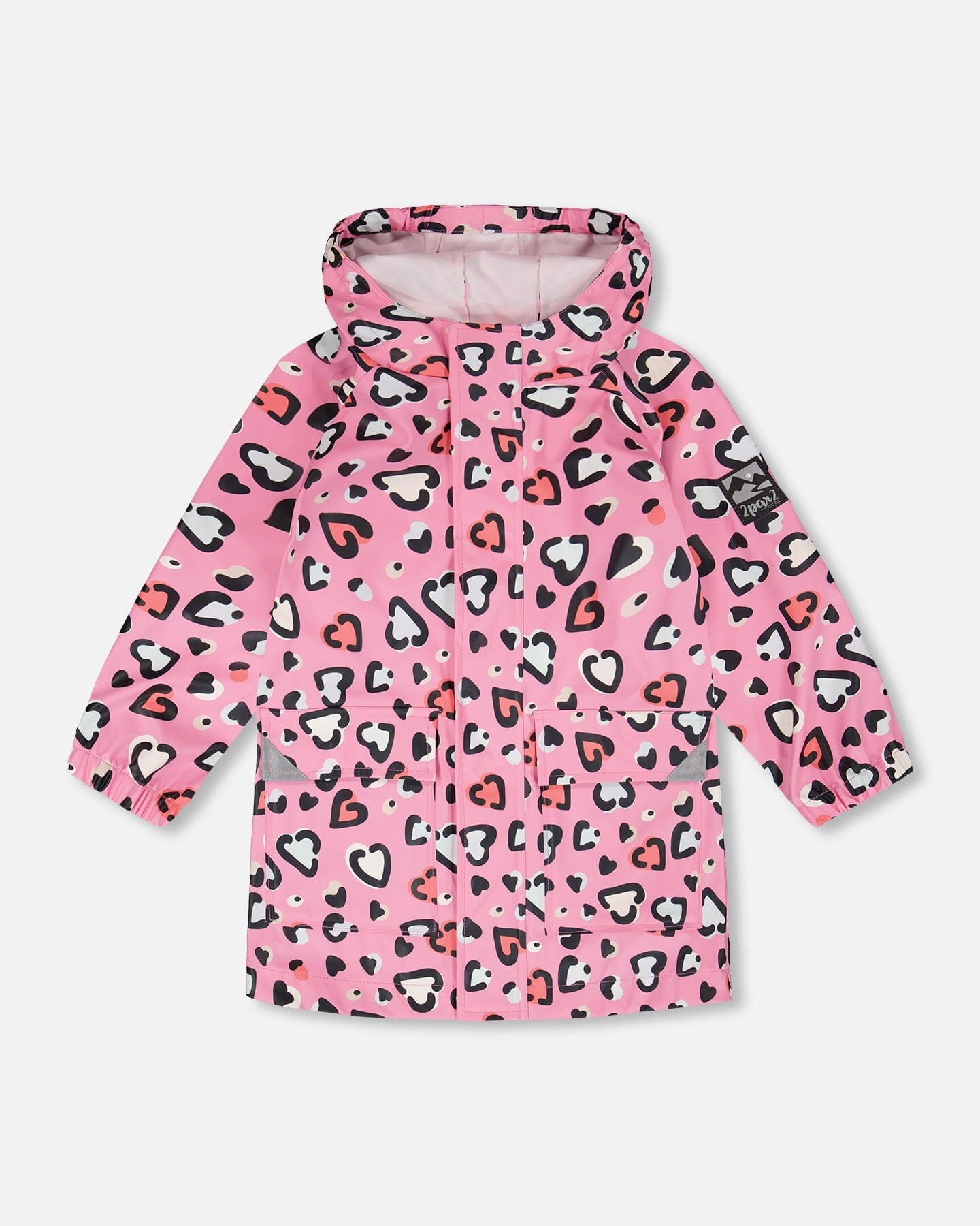 Deux par Girls Rain Jacket Polyurethane Heart Print