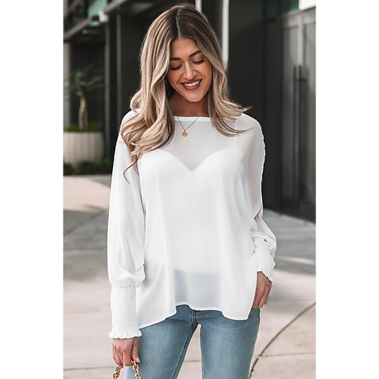 Threaded Pear Women's Gwen Sleeve Dolman Blouse Long Sleeve Top