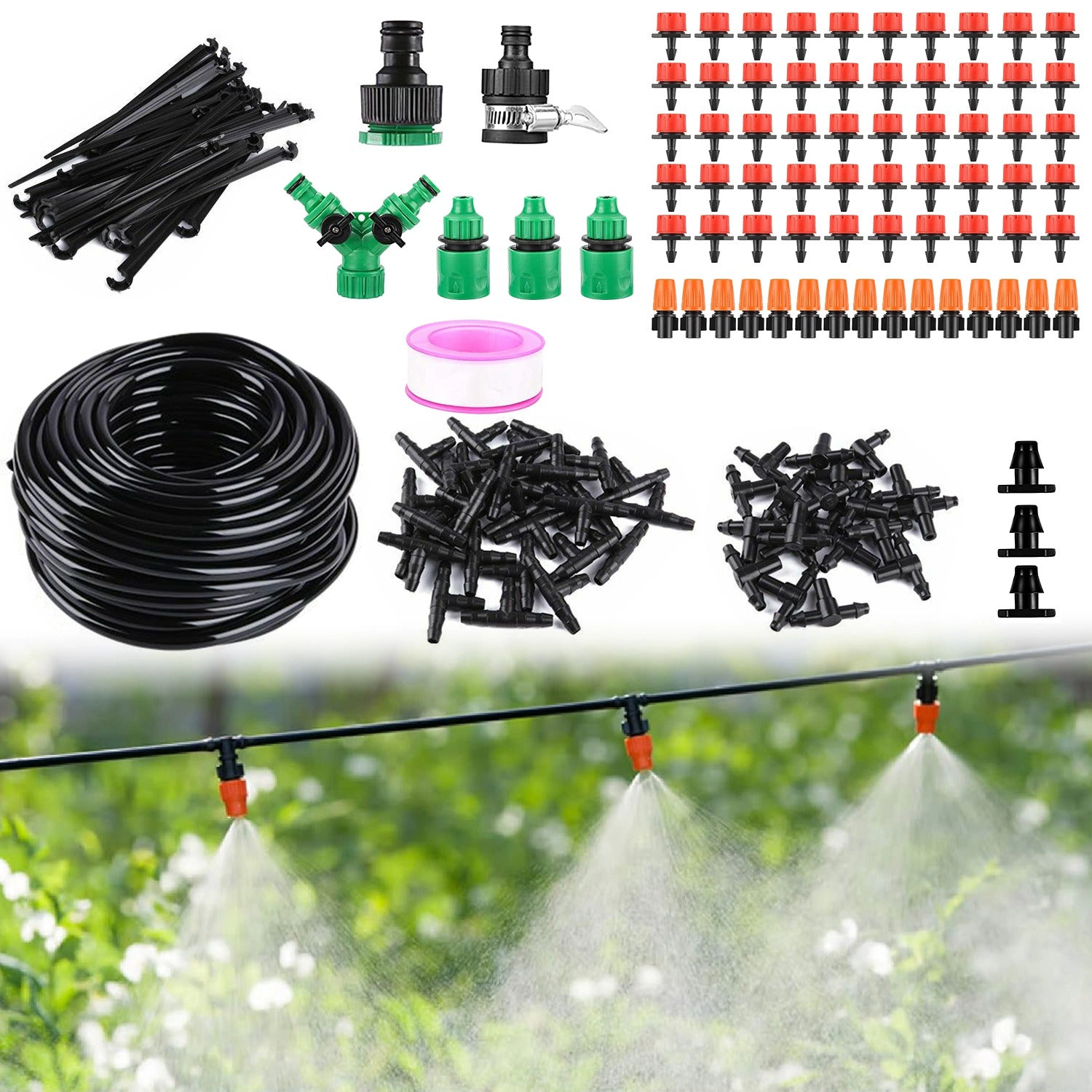 GBruno 164ft Drip Irrigation System Kit