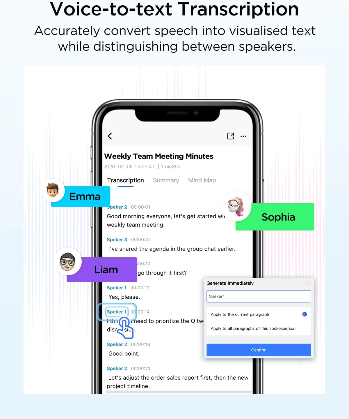 BOYA NOTRA AI Voice Recorder with Smart Transcription, App Control, 64GB Storage, Cloud Sync, 140+ Languages & MagSafe