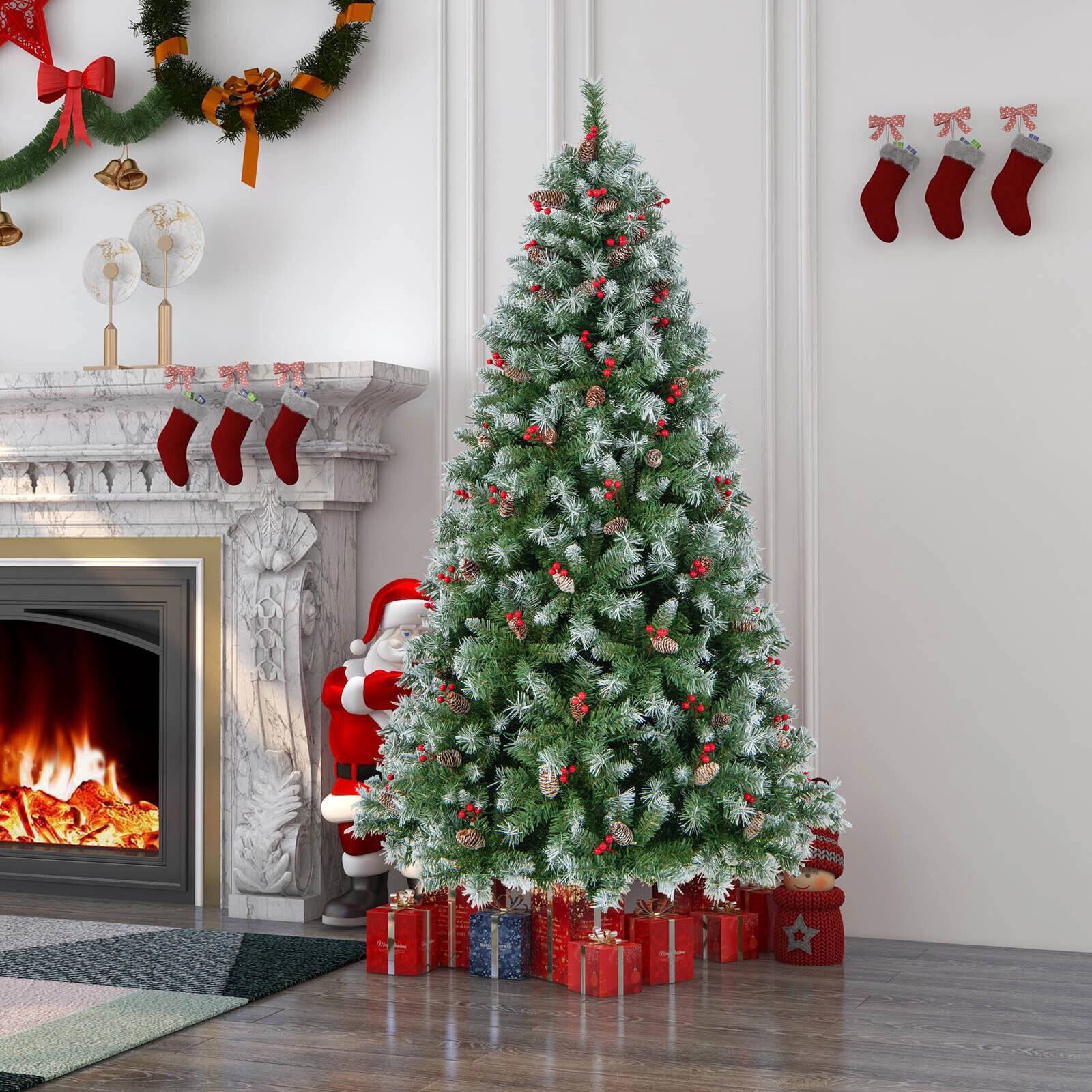 SlickBlue Artificial Christmas Tree with Warm White LED Lights
