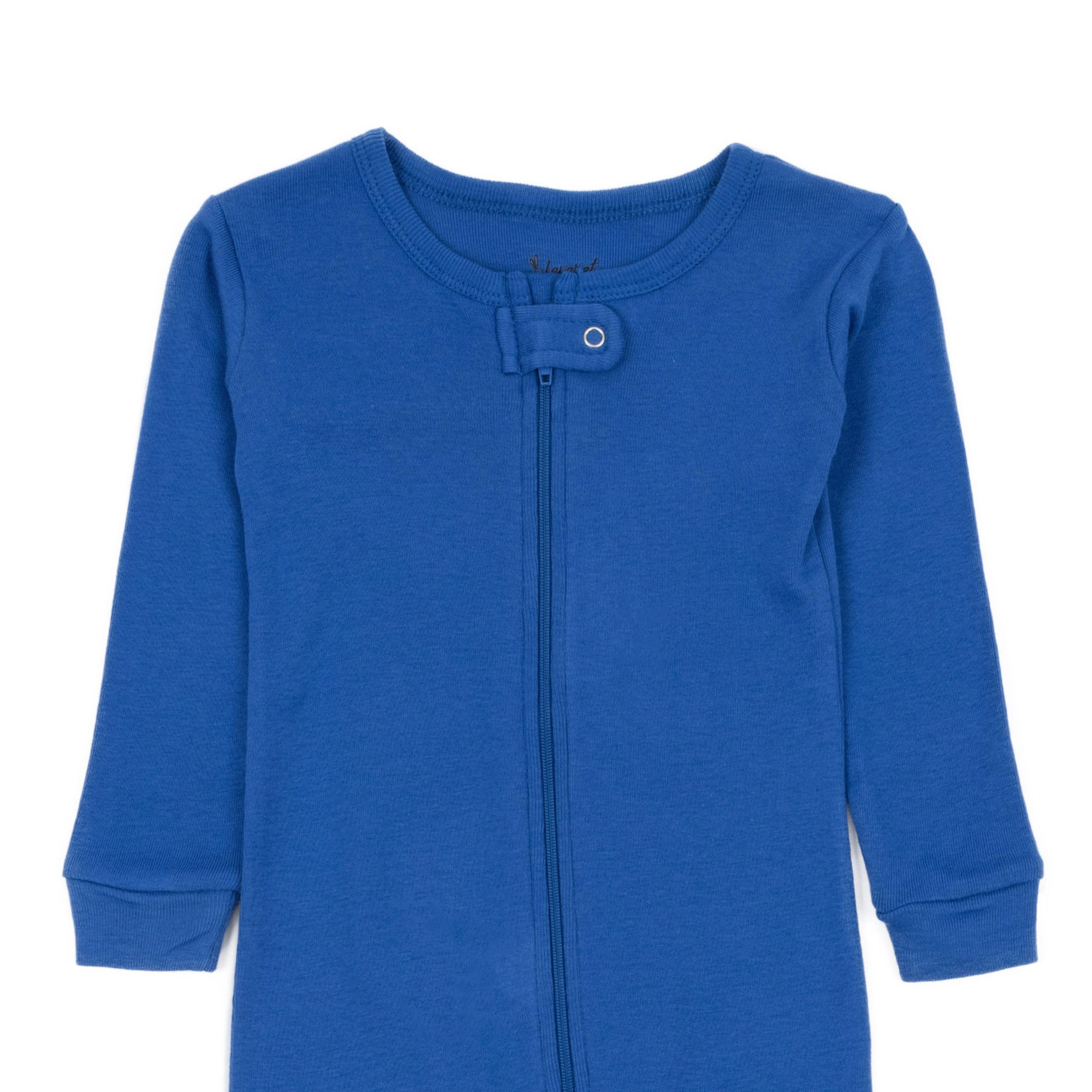 Leveret Baby Classic Solid Cotton Footed Pajamas