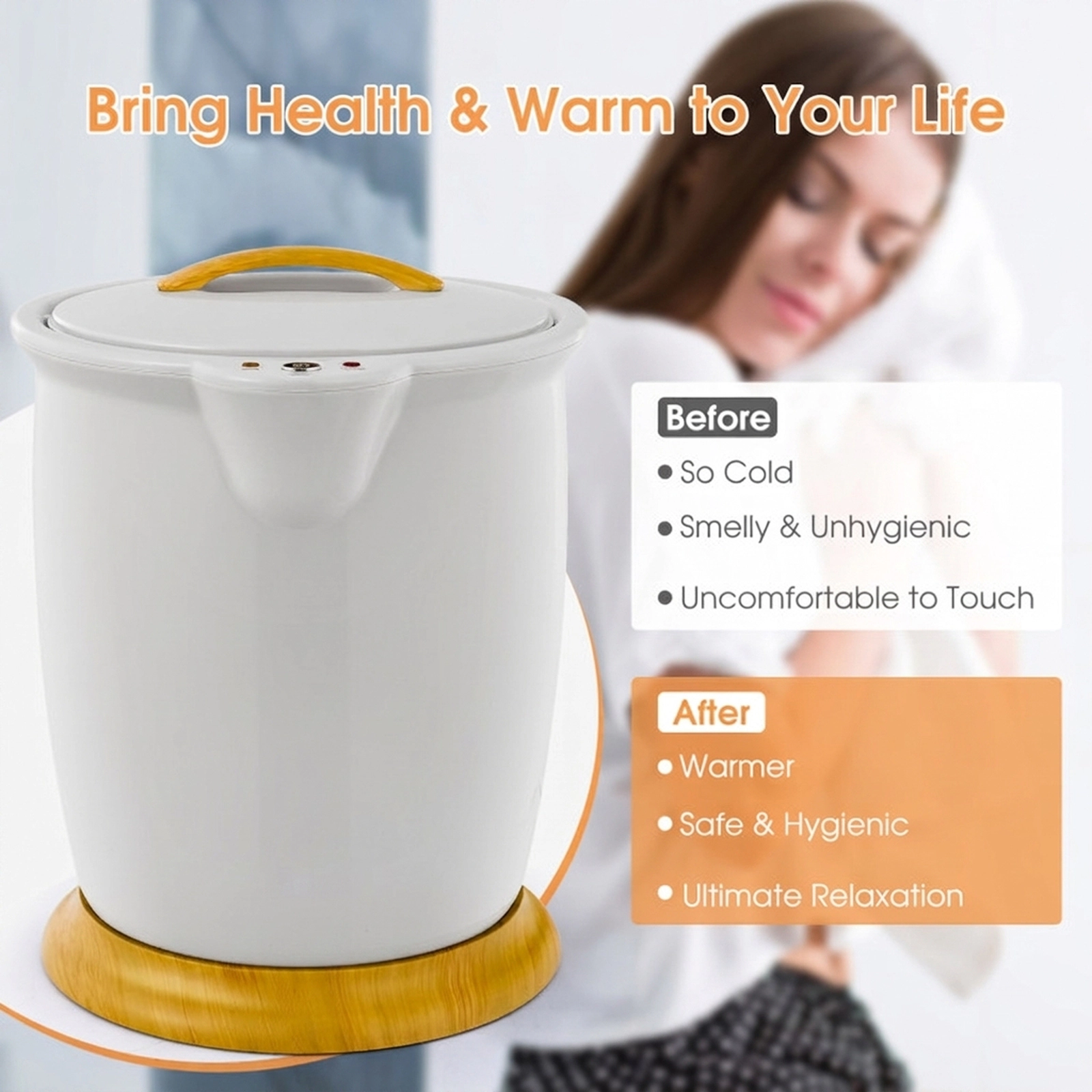 SUGIFT 20L Towel Warmer Bucket, 400W, One-Touch Control, 60-Minute Auto Shut-Off