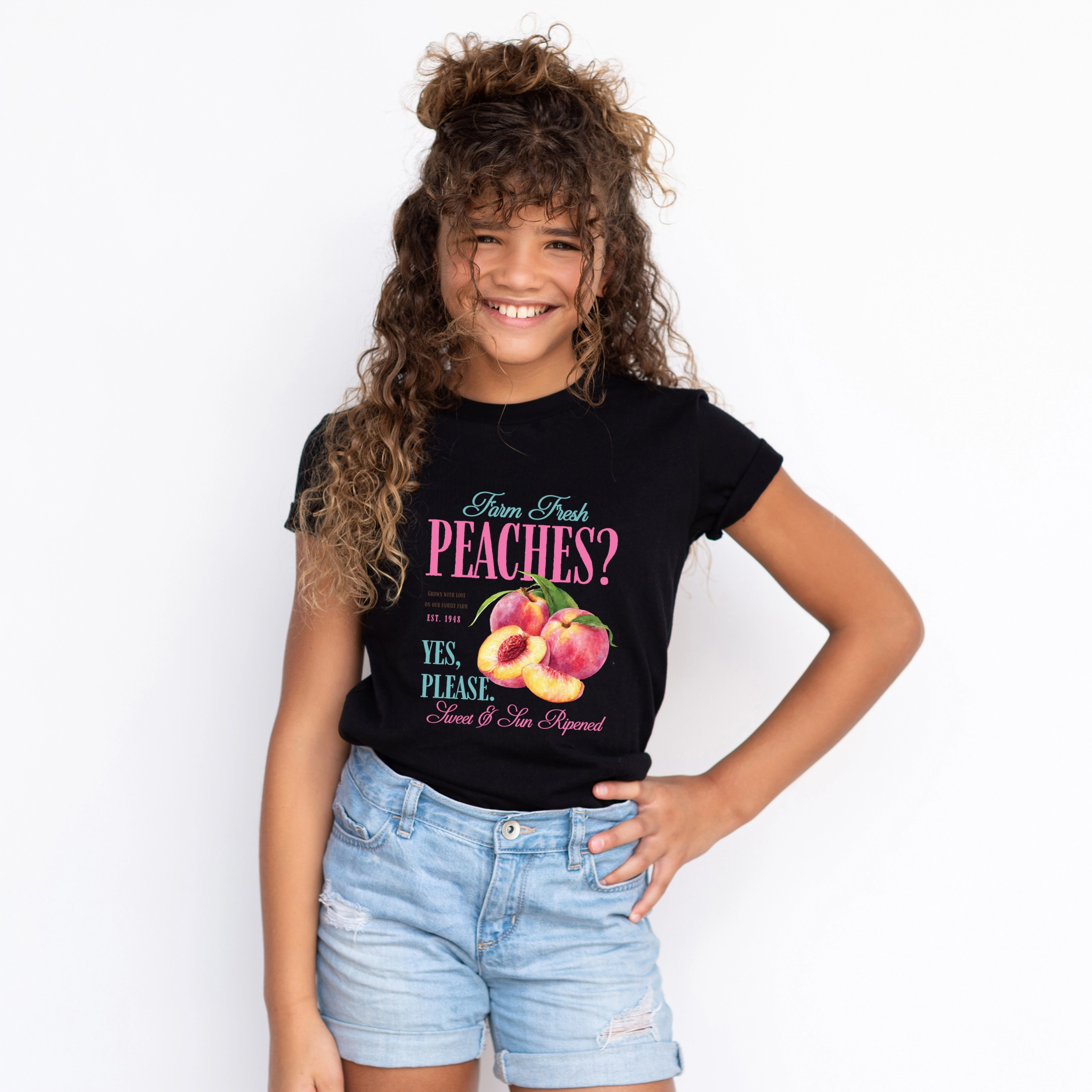 The Juniper Shop - Farm Fresh Peaches Youth Short Sleeve Graphic T-Shirt