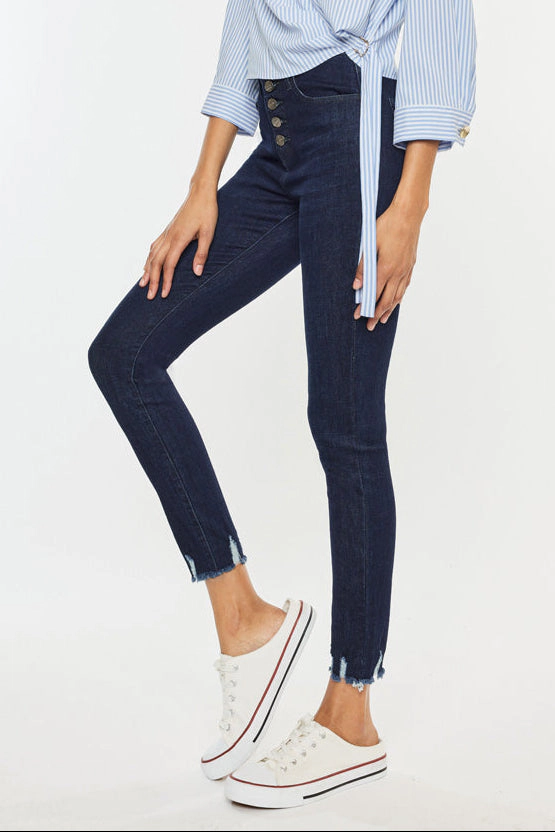 KanCan Women's Essentials High Rise Ankle Skinny Jeans Clove