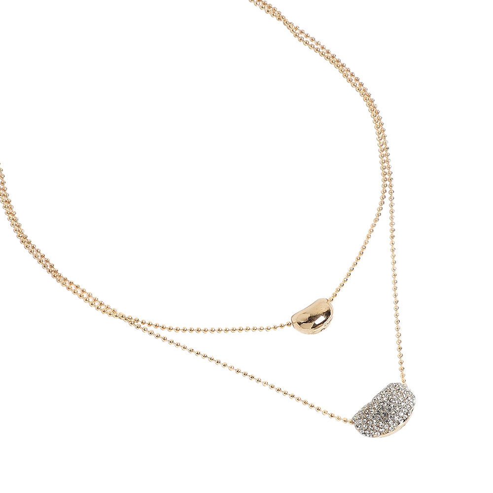 SOHI Women's Bling Bean Multi-Layer Necklace