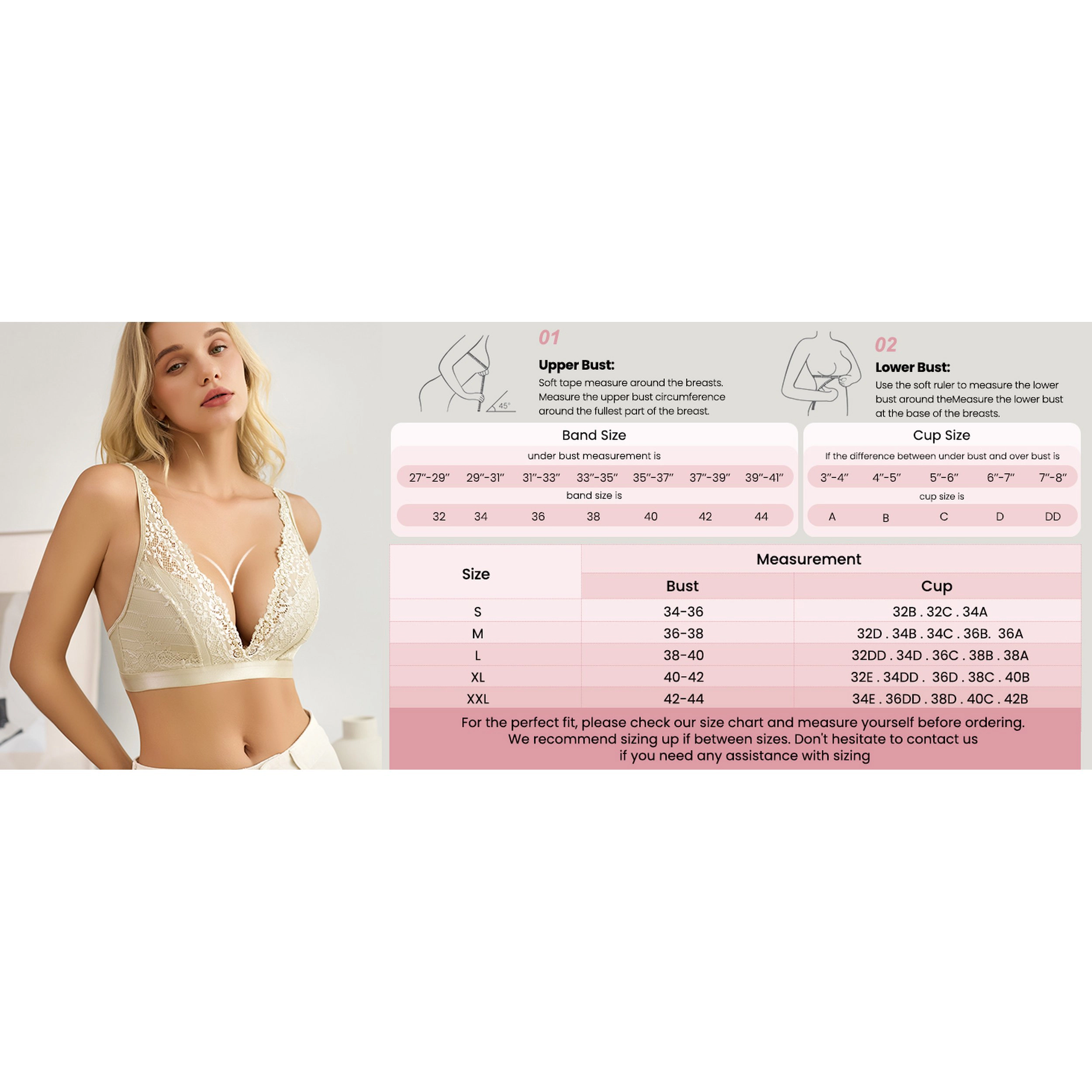 Avidlove Women's Lace Deep V Wireless Plunge Unpadded Bralette