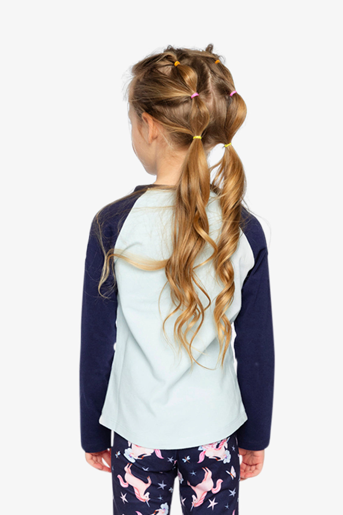Deux par Girls Raglan Organic Cotton Unicorn and Butterfly Graphic T-Shirt