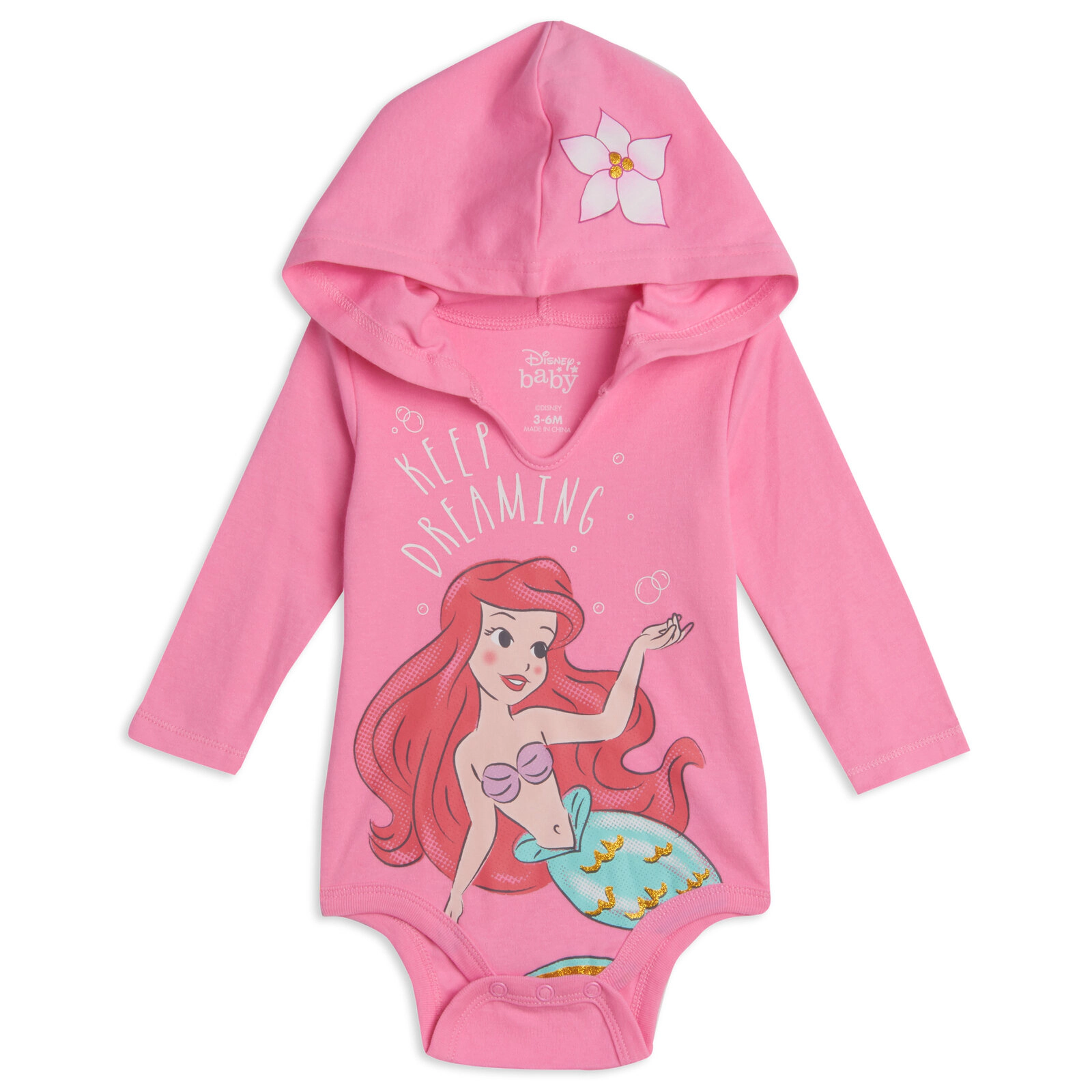 Disney Princess Baby Girls' 3-Pack Cosplay Hooded Bodysuits