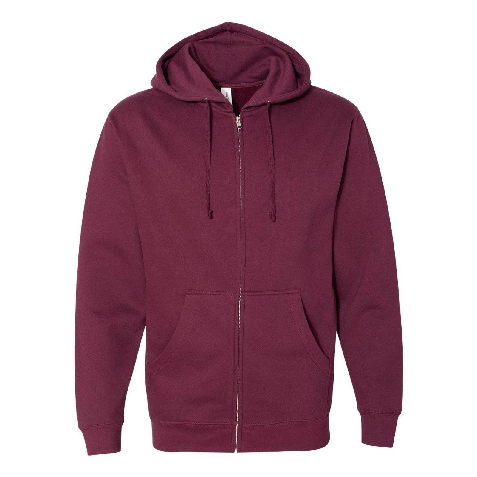 Independent Trading Co. Mens Midweight Full Zip Hooded Sweatshirt