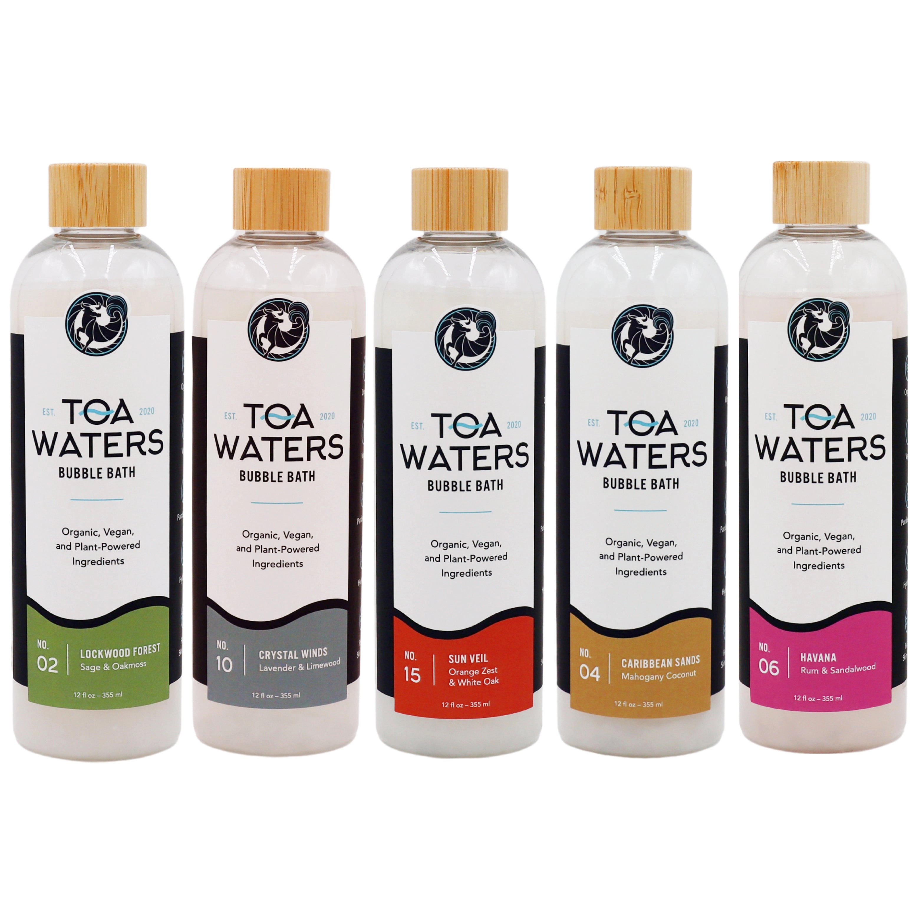 TOA Waters Unisex Bubble Bath Collection - Forest to Shore - 5 Pack