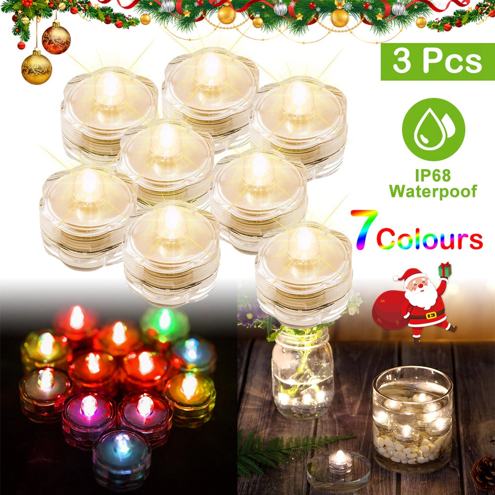 GBruno Submersible LED Tea Lights, 3 Pcs