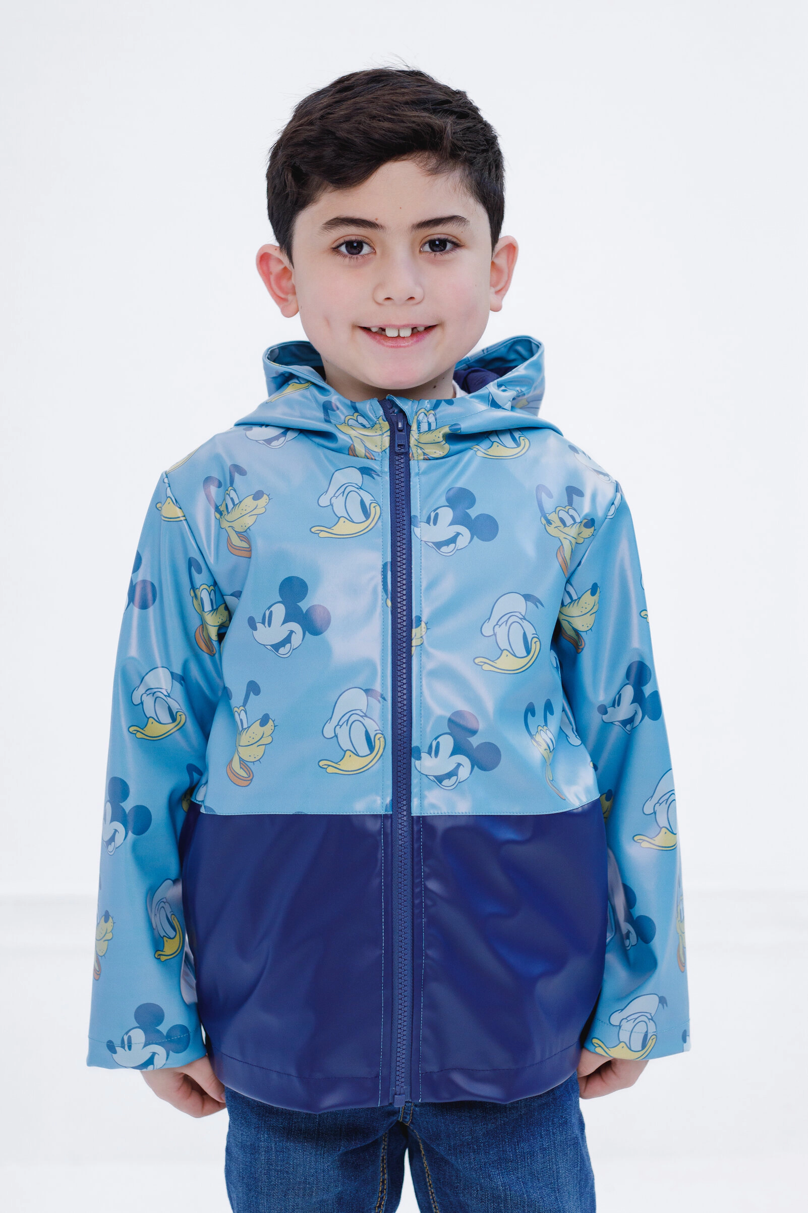 Disney Boys' Hooded Zip-Up Rain Jacket